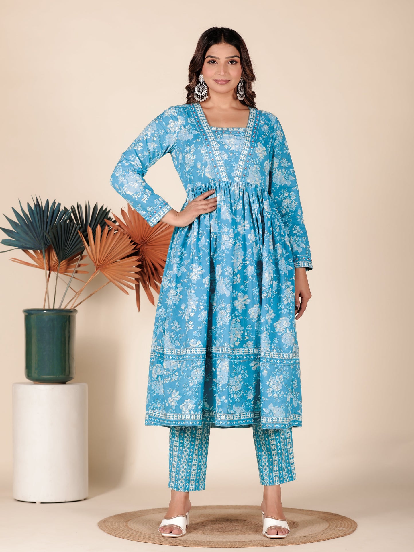 Soft Cotton Floral Kurta