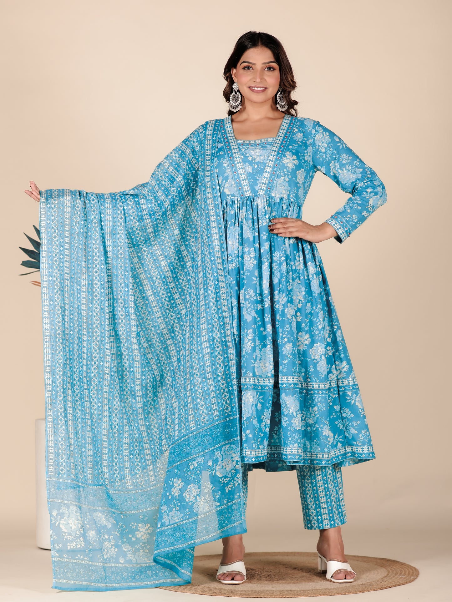 Soft Cotton Floral Kurta