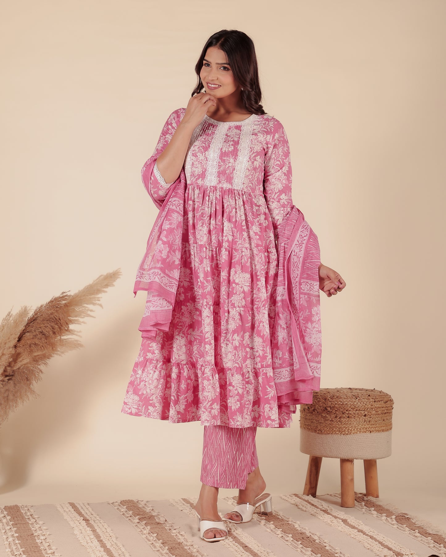 Soft Cotton Floral Kurta