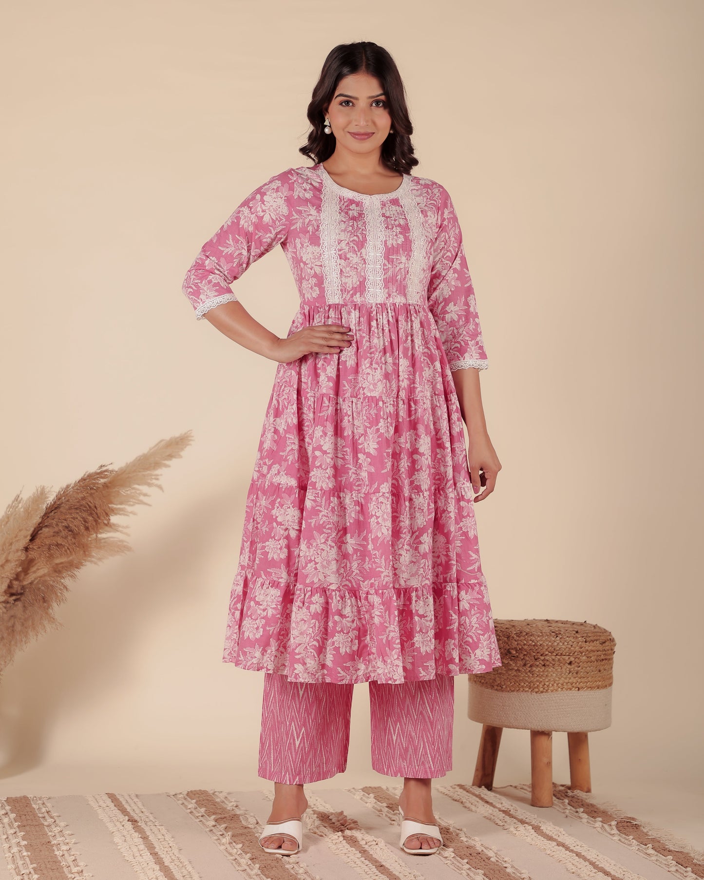 Soft Cotton Floral Kurta