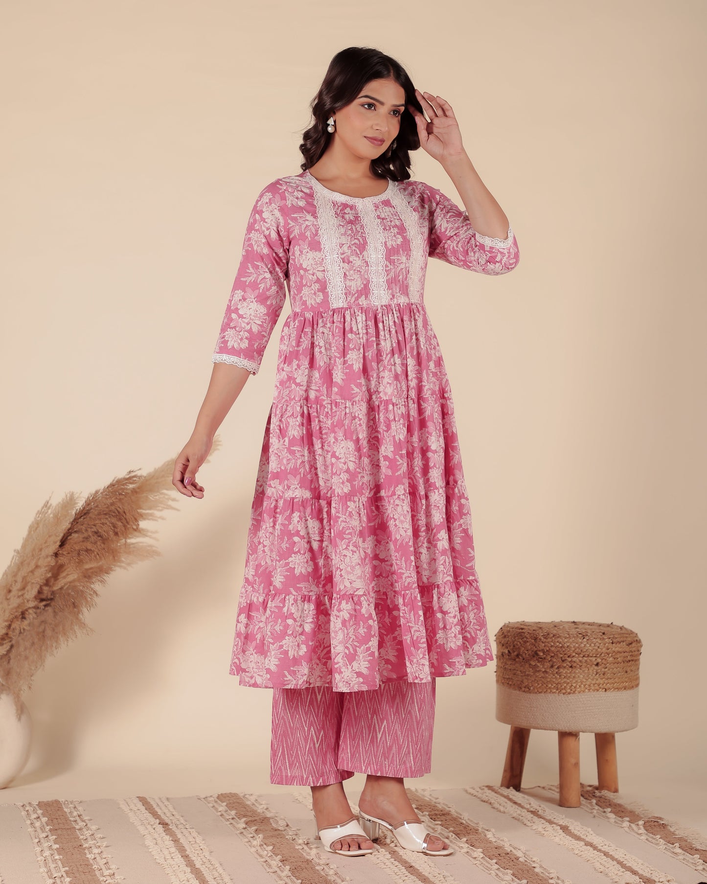 Soft Cotton Floral Kurta