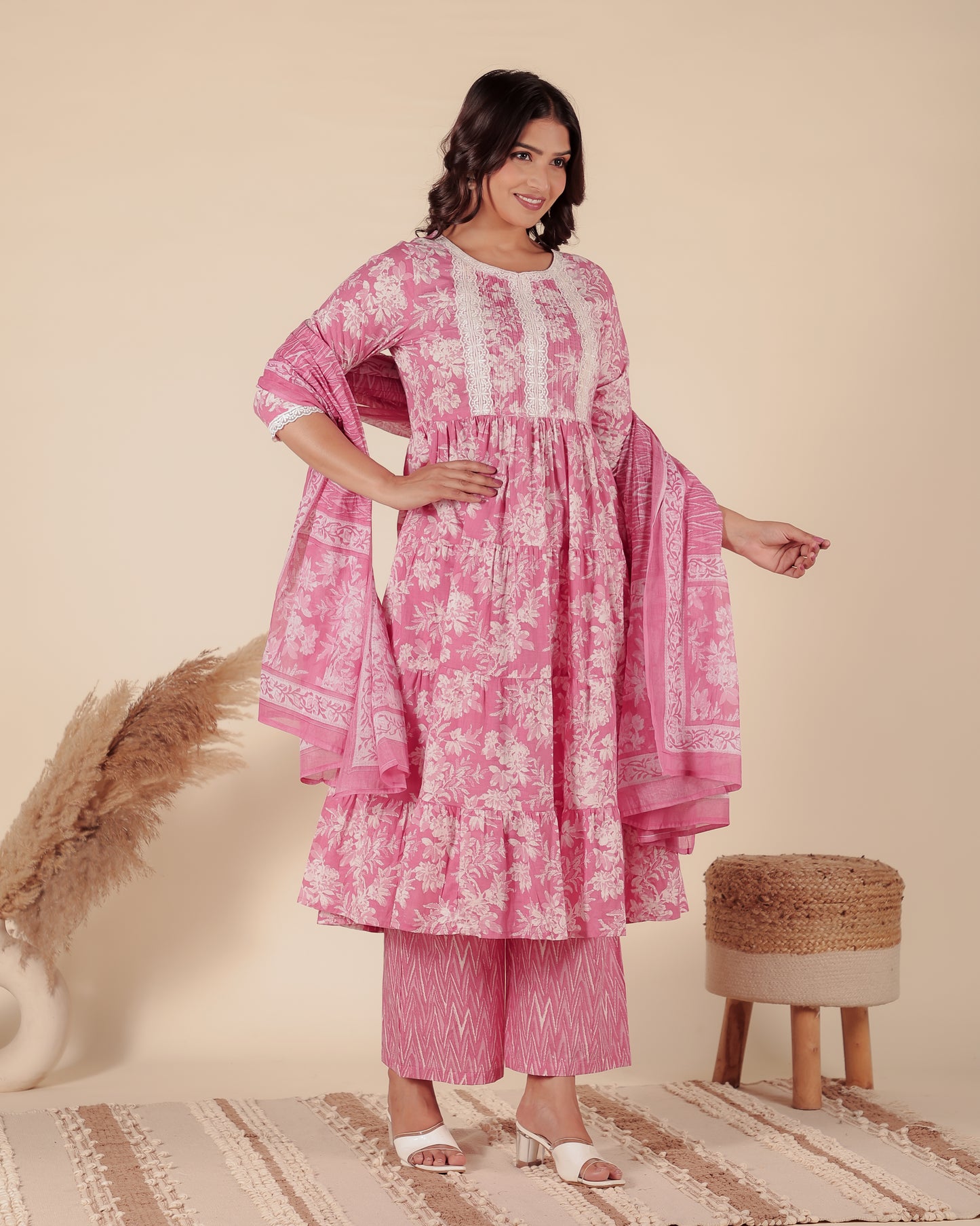 Soft Cotton Floral Kurta