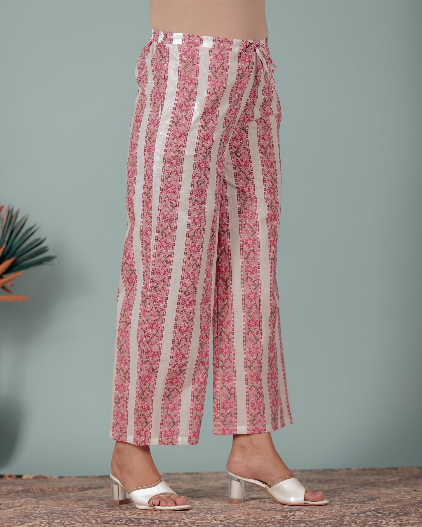 Soft Cotton Striped Palazzo