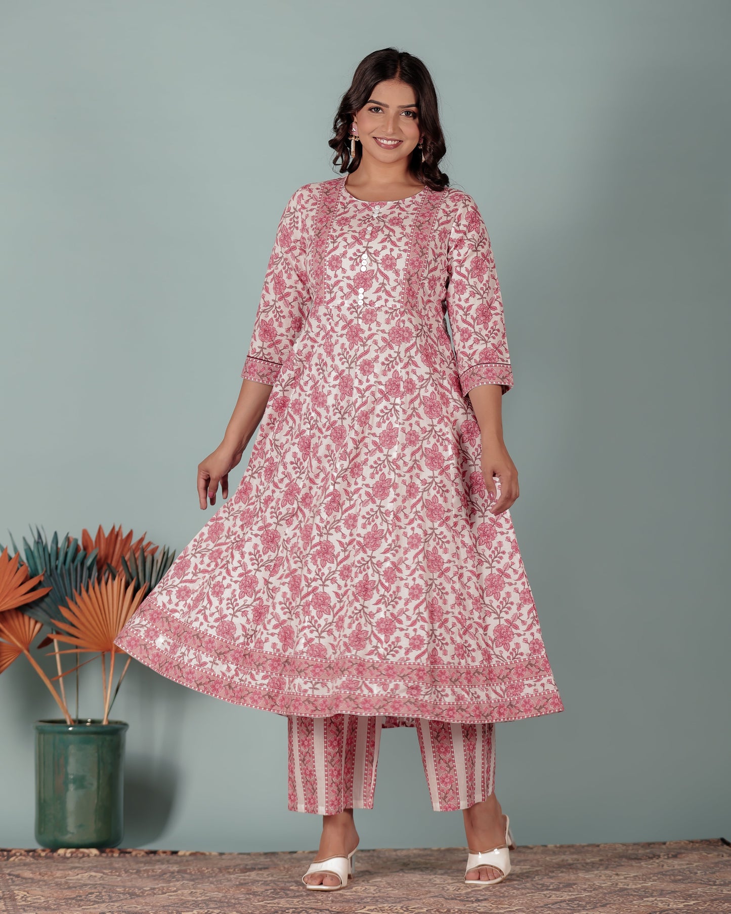 Soft Cotton Floral Kurta