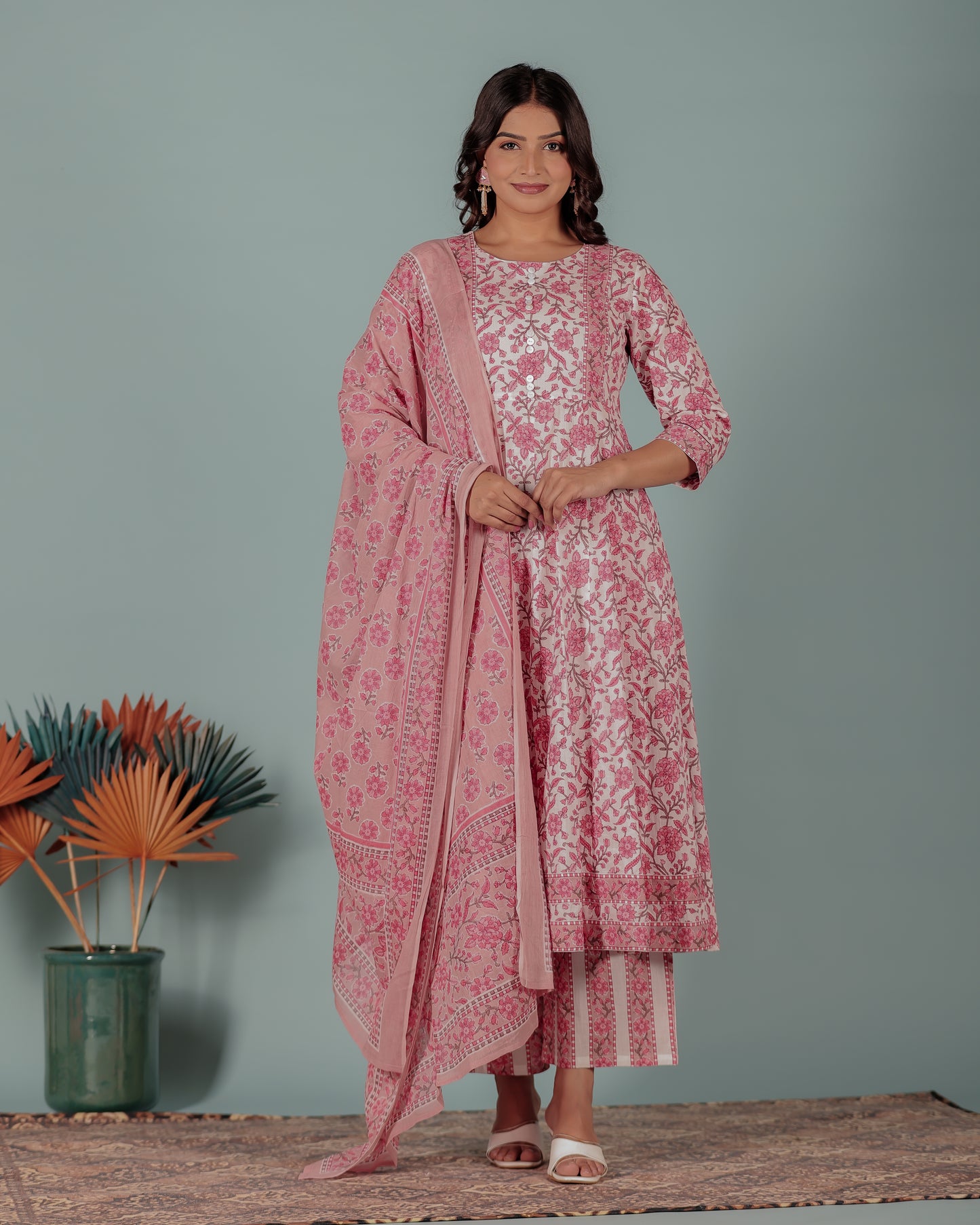 Soft Cotton Floral Kurta