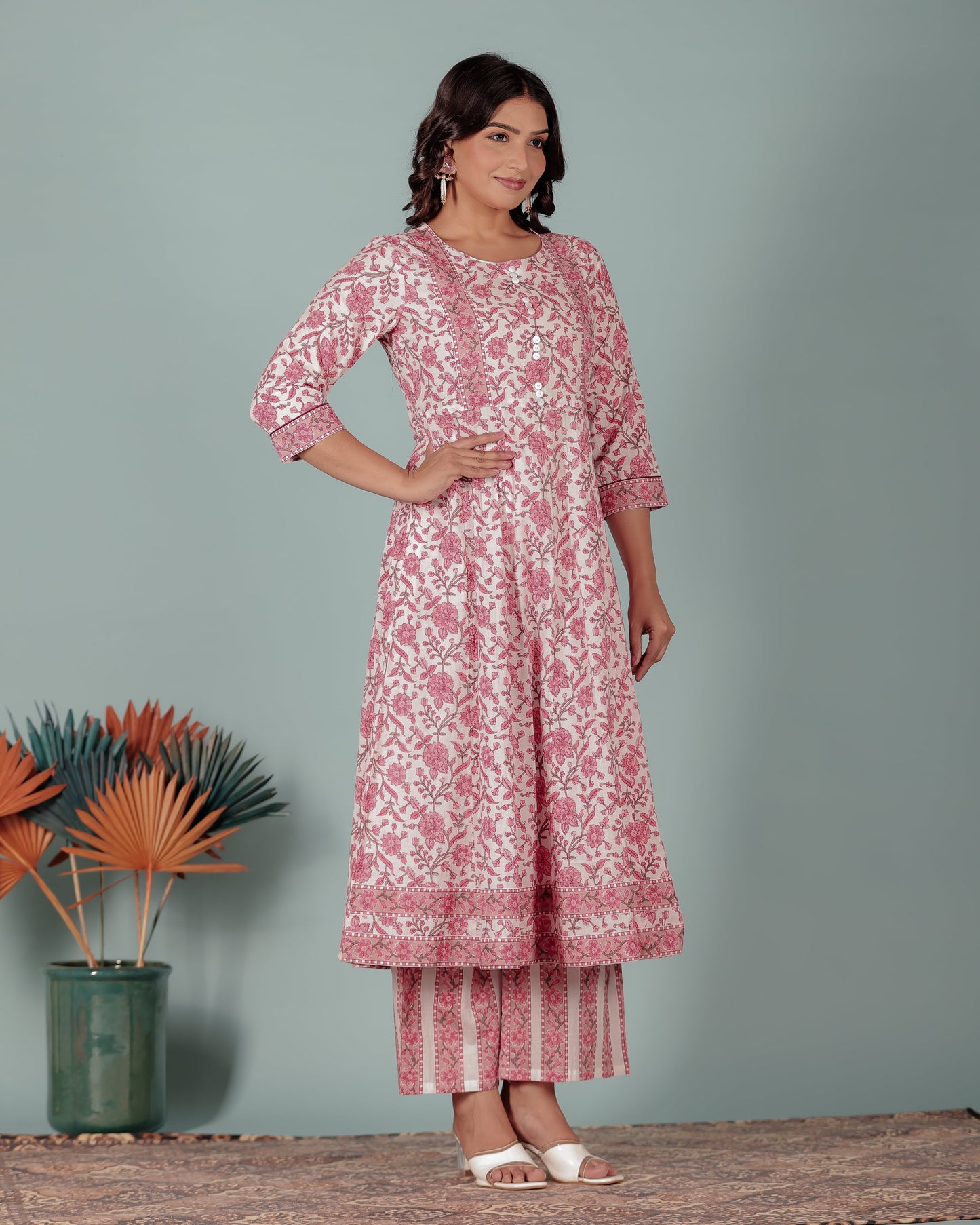 Soft Cotton Floral Kurta