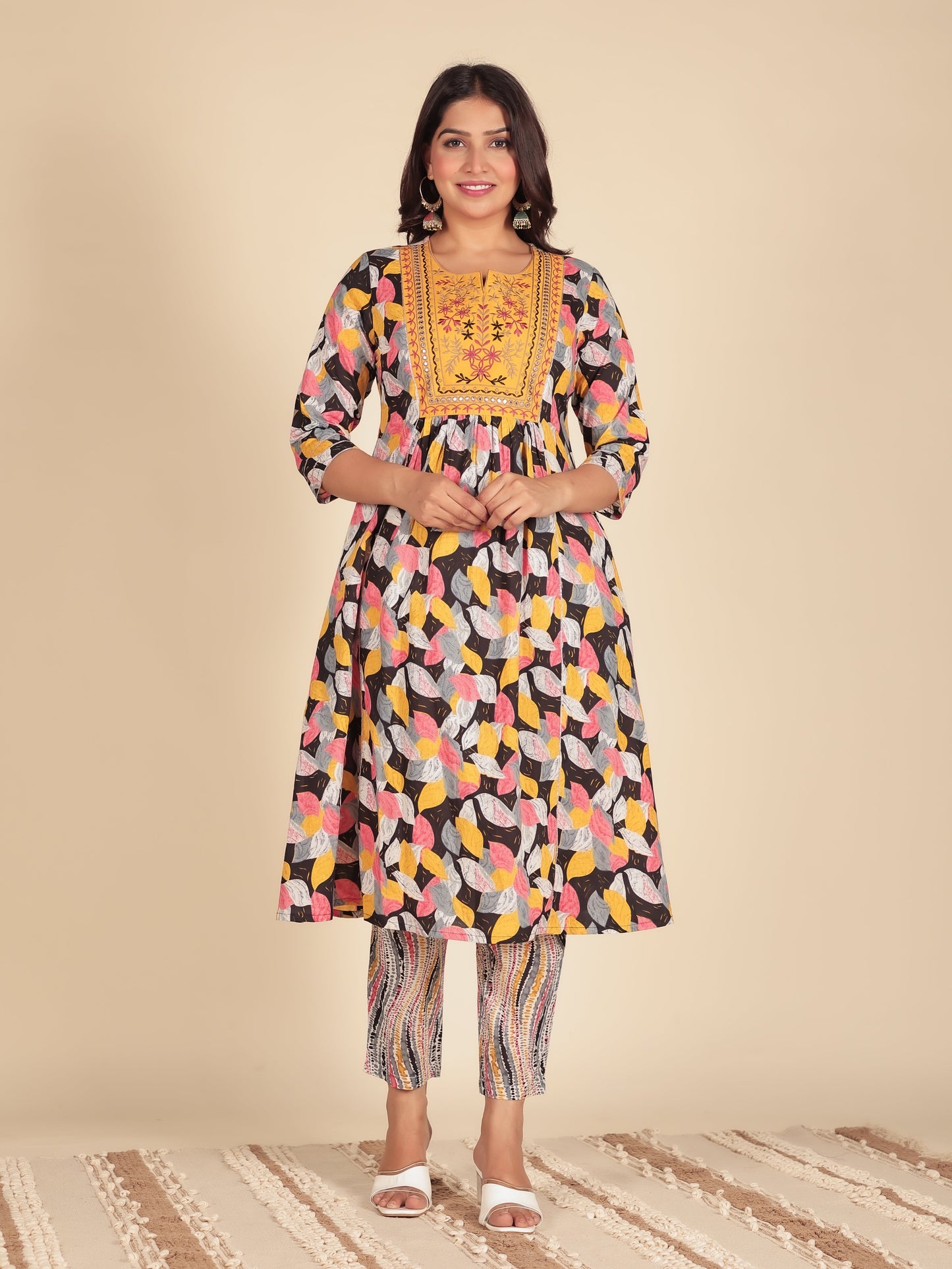 Soft Cotton Floral Kurta