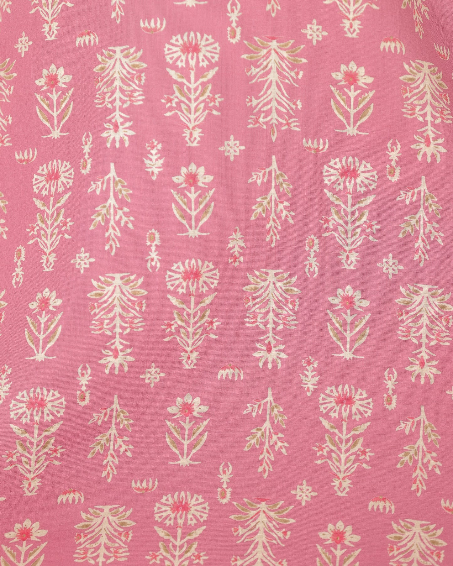 Soft Cotton Floral Straight Pink Kurta