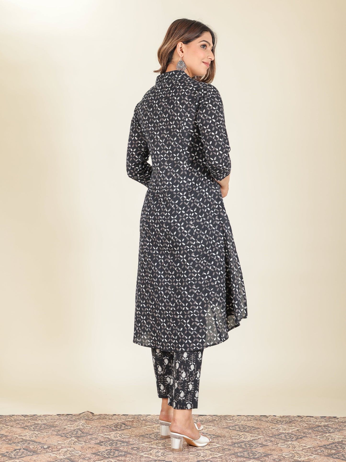 Kantha Cotton Floral Kurta