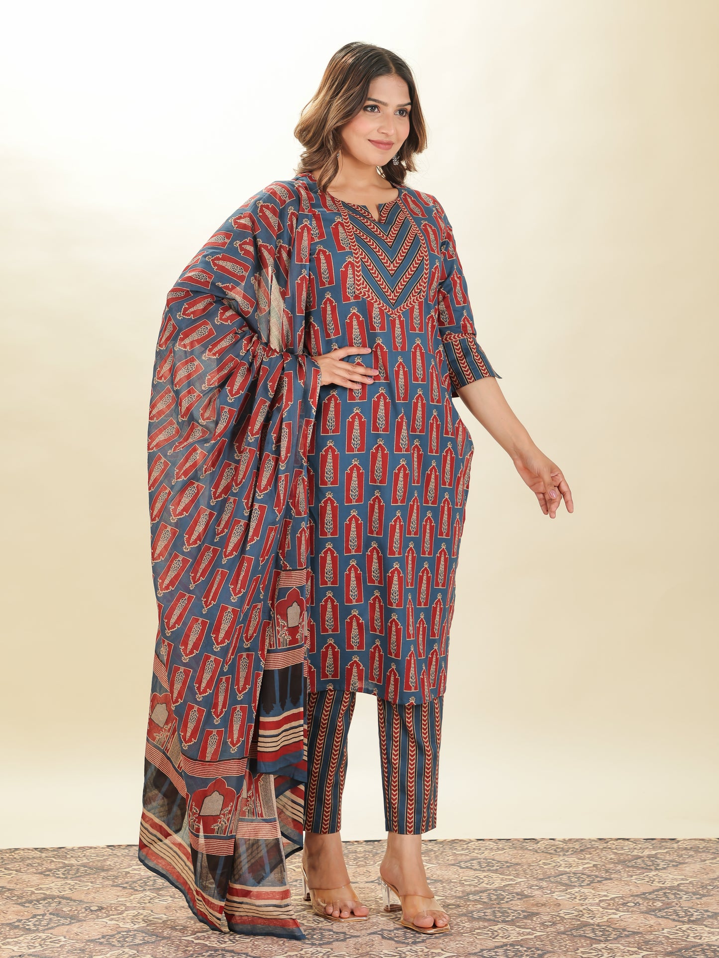 Voile Cotton Abstract Dupatta