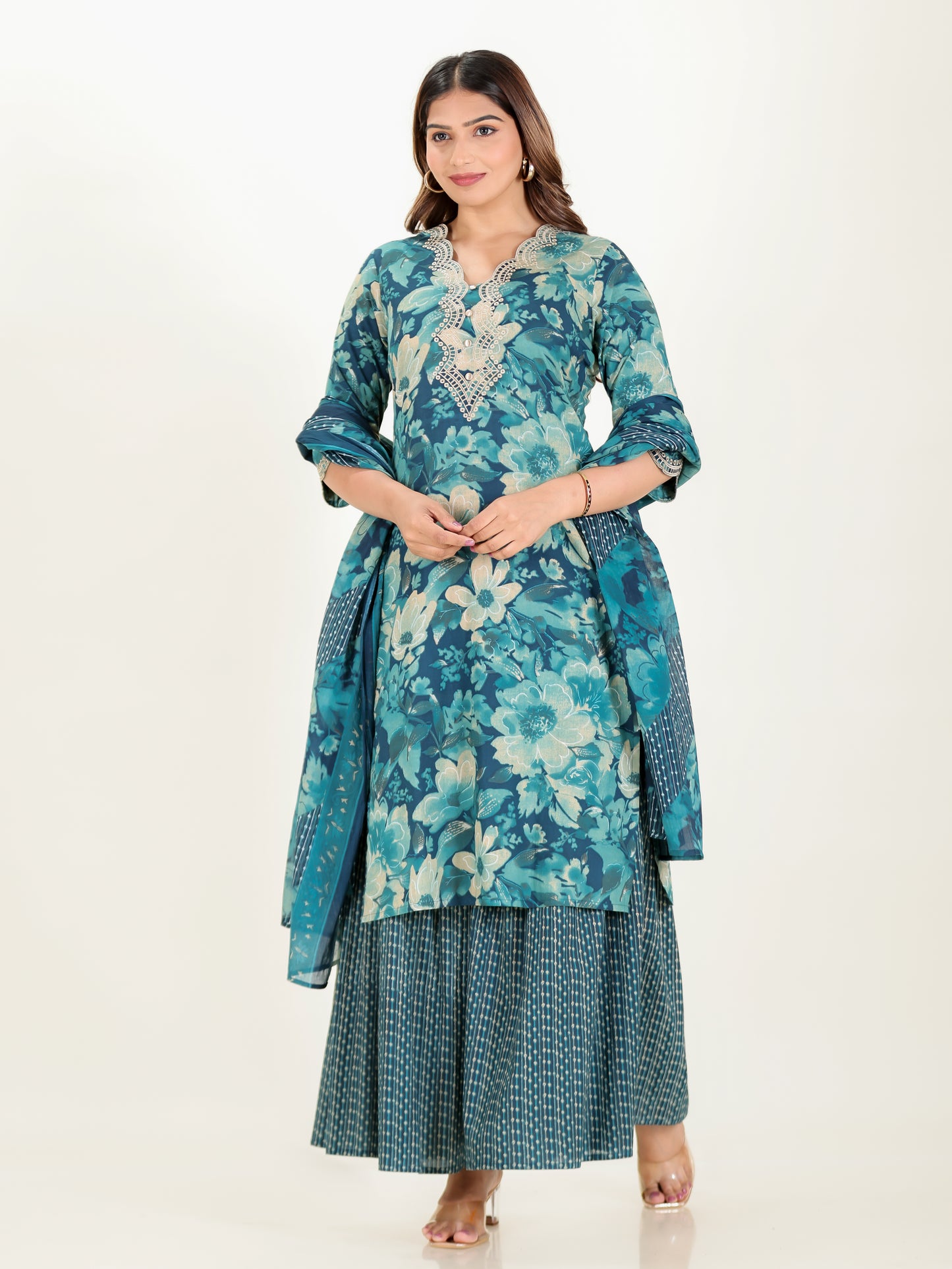 Soft Cotton Floral Kurta