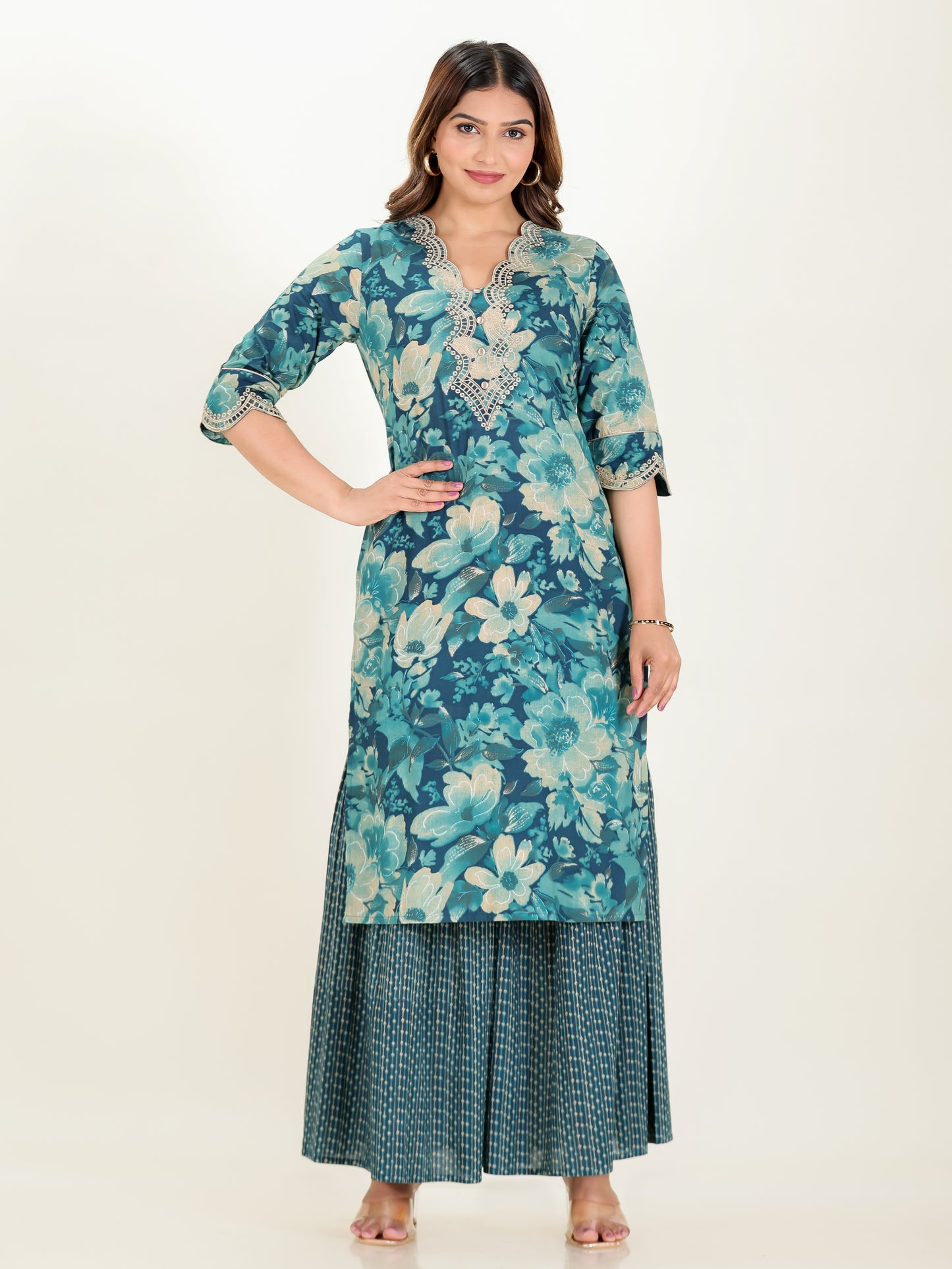 Soft Cotton Floral Kurta