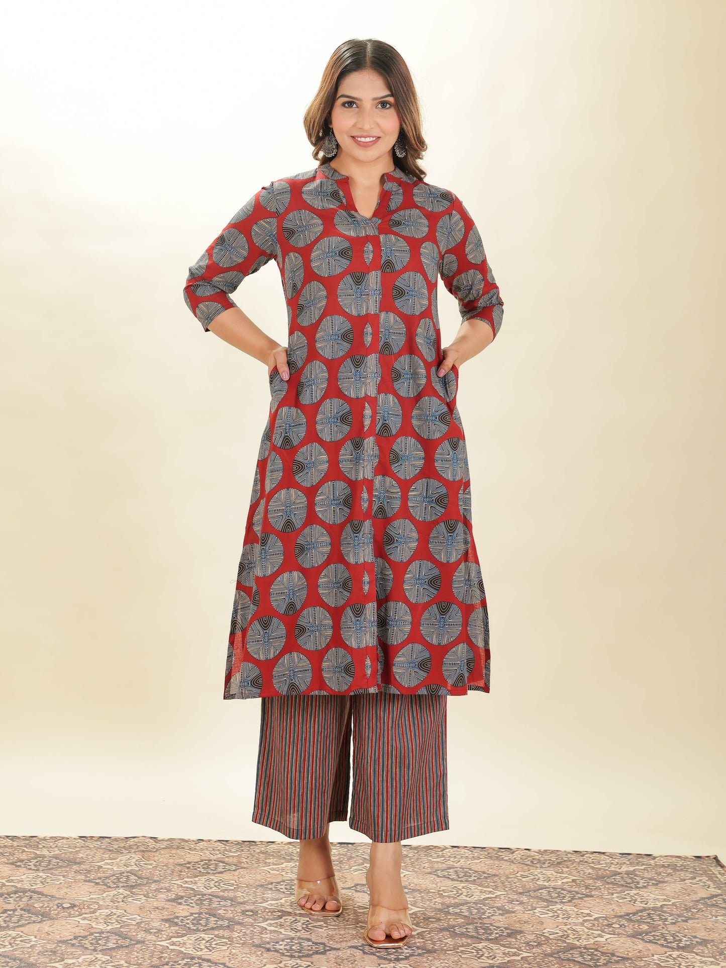 Soft Cotton Geometric Kurta