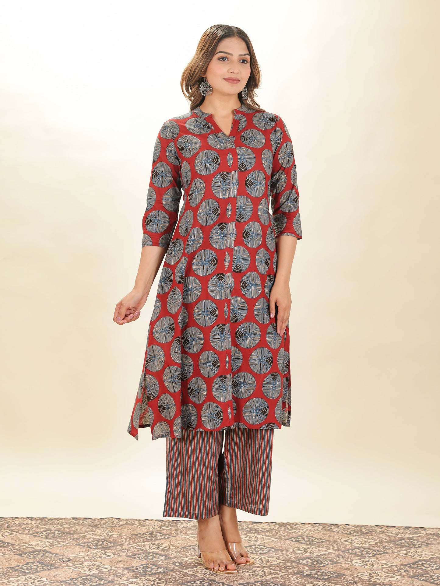 Soft Cotton Geometric Kurta