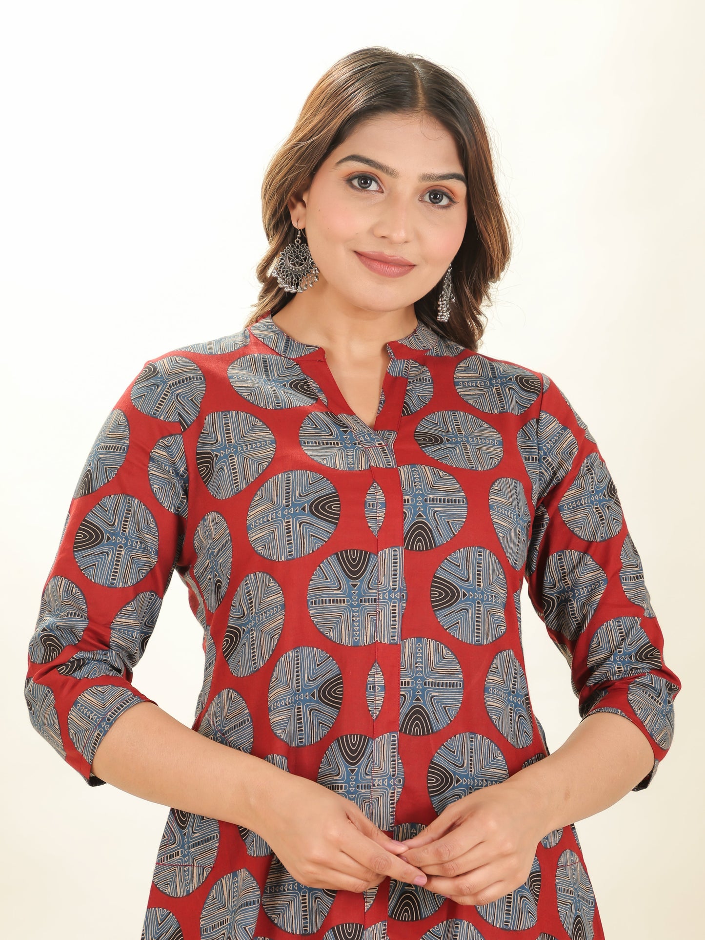 Soft Cotton Geometric Kurta