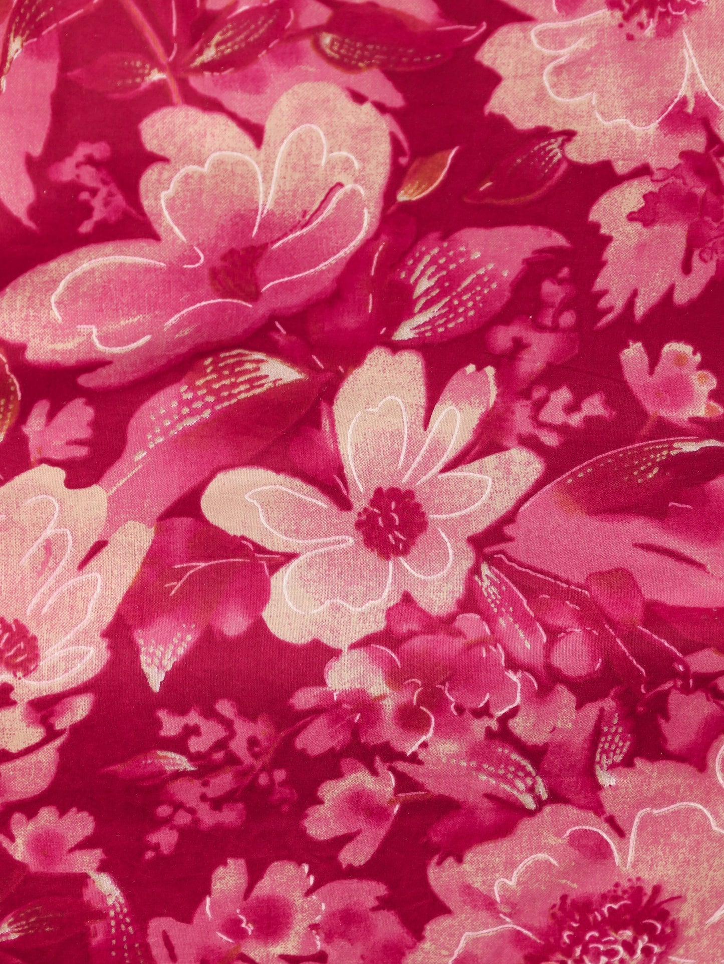 Soft Cotton Floral Straight Pink Kurta