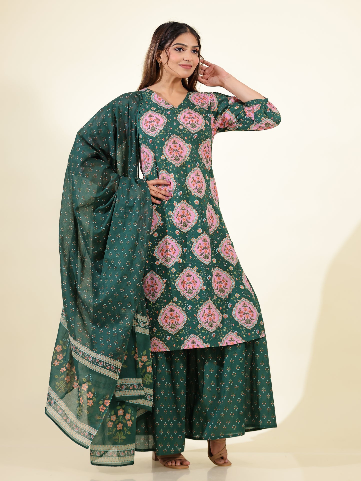 Soft Cotton Floral Kurta