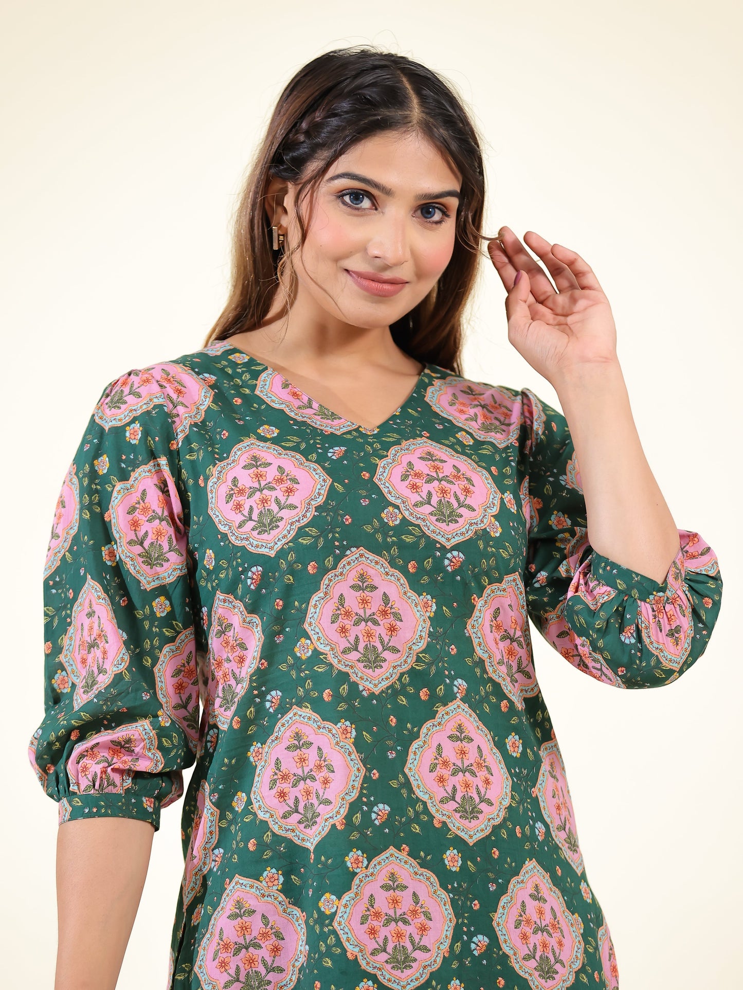 Soft Cotton Floral Kurta