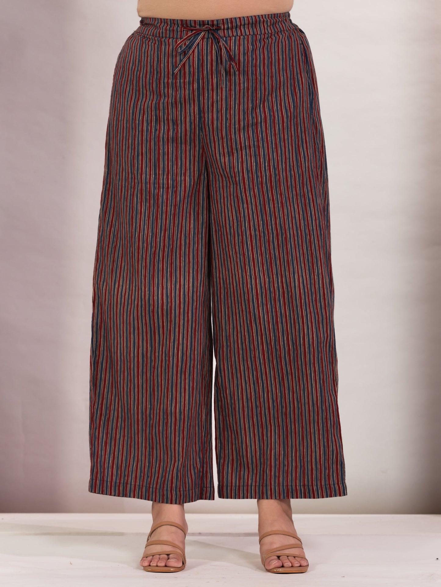Soft Cotton Striped Blue Palazzo