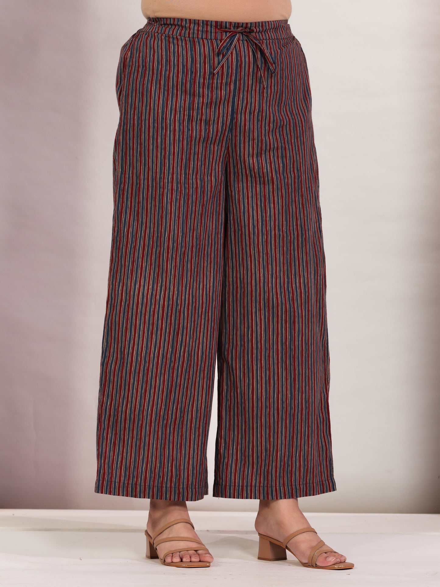 Soft Cotton Striped Blue Palazzo