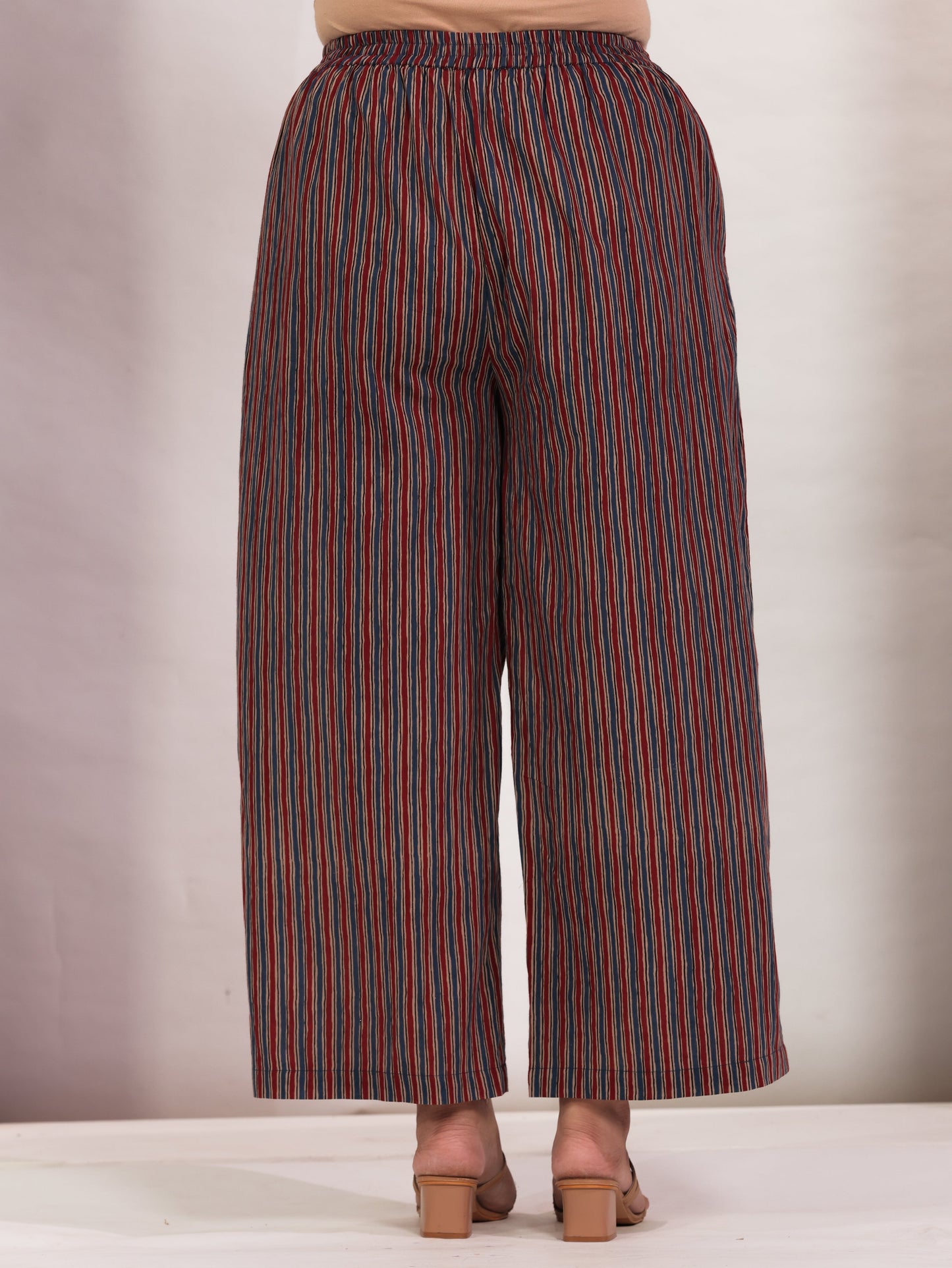 Soft Cotton Striped Blue Palazzo