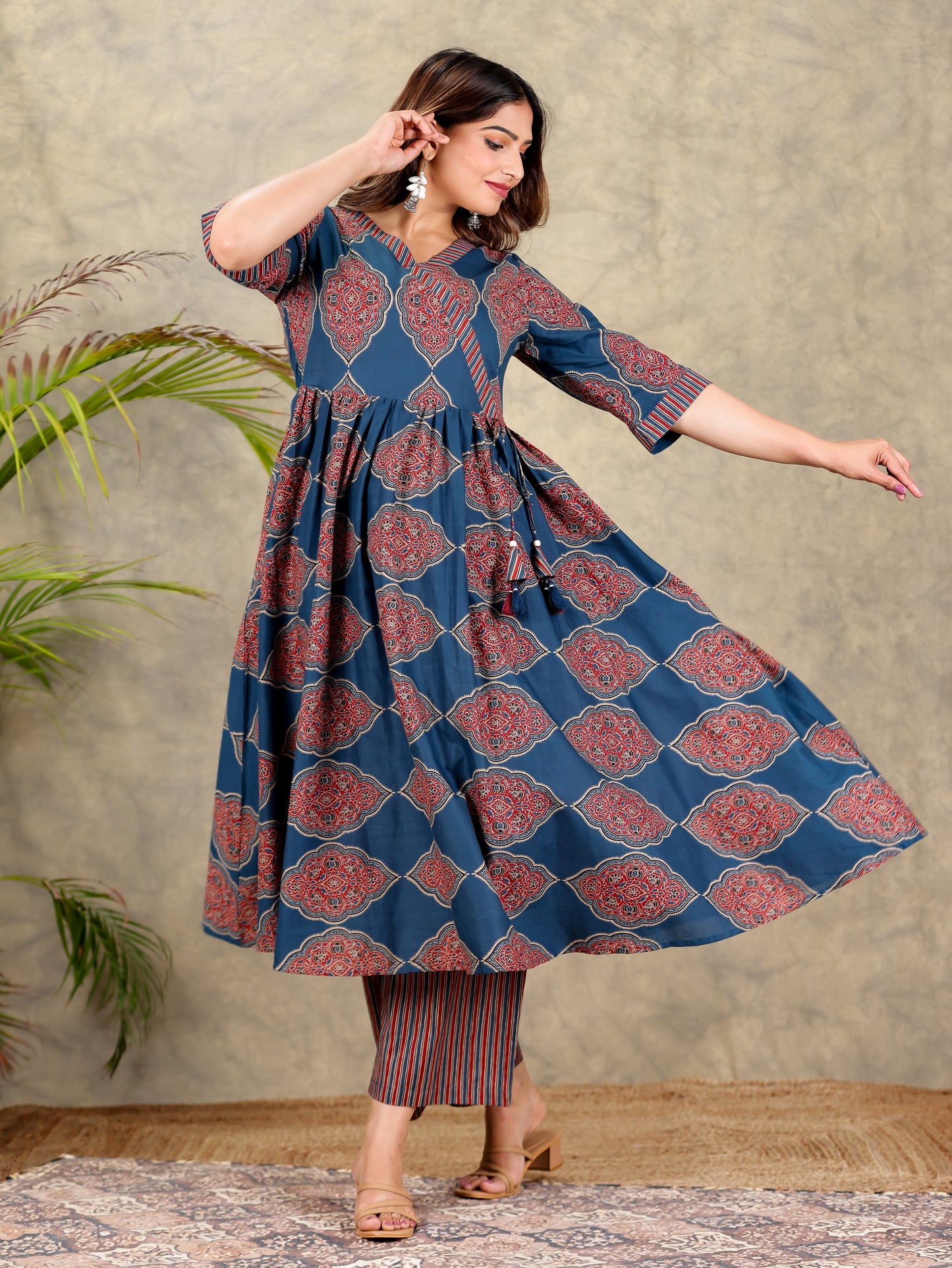 Soft Cotton Geometric Kurta