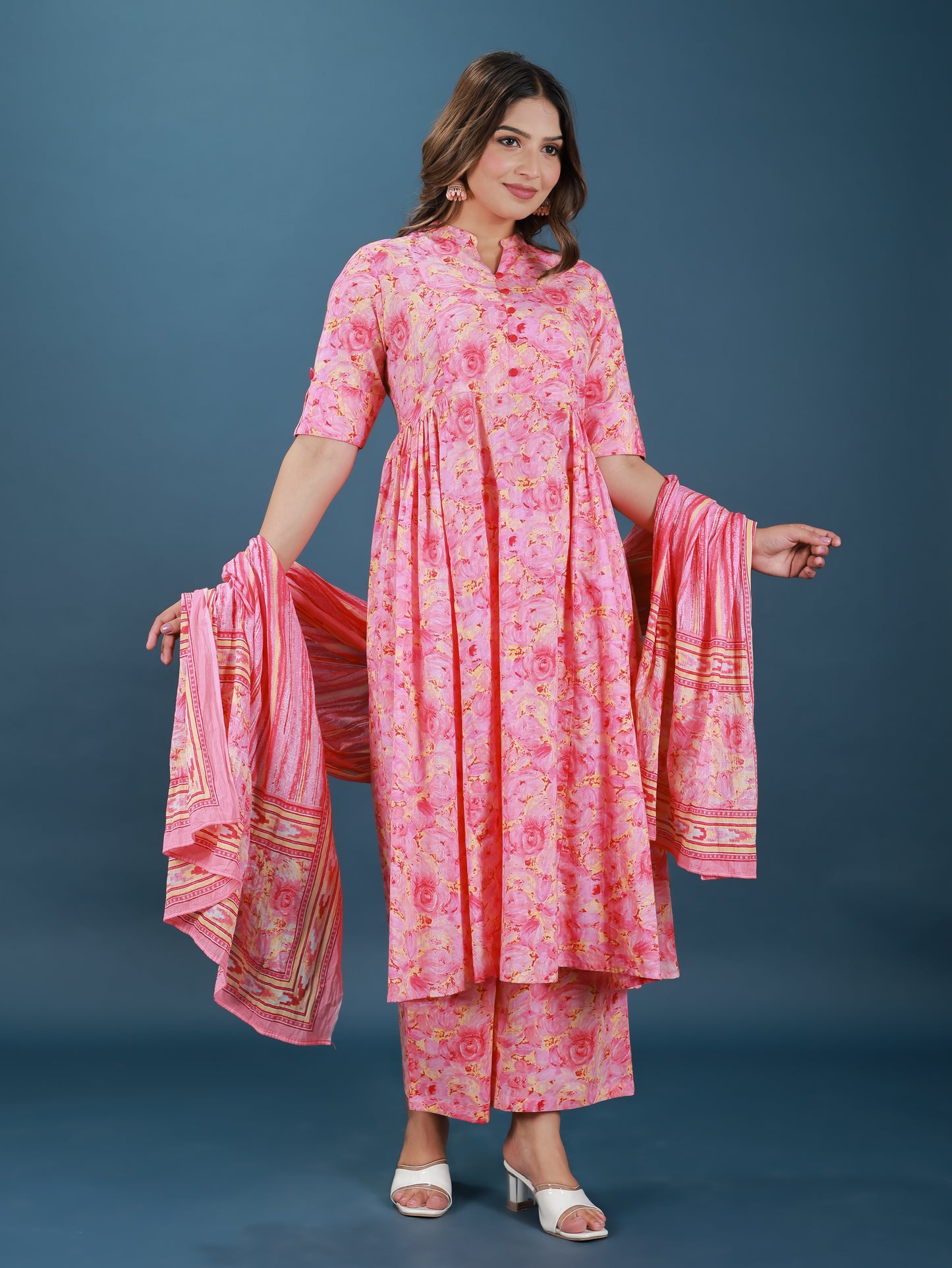 Soft Cotton Floral Kurta