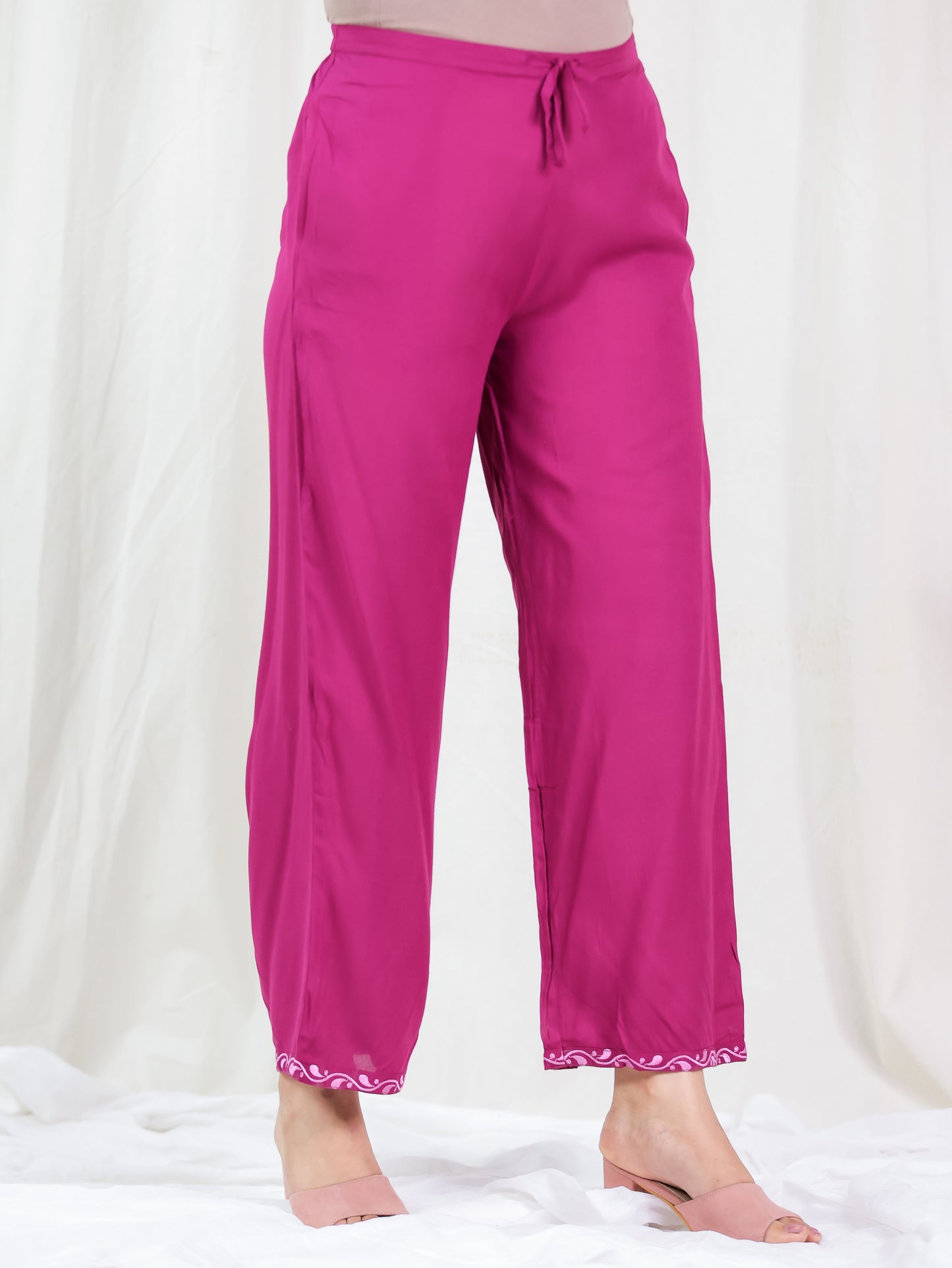 Viscose Solid Maroon Palazzo