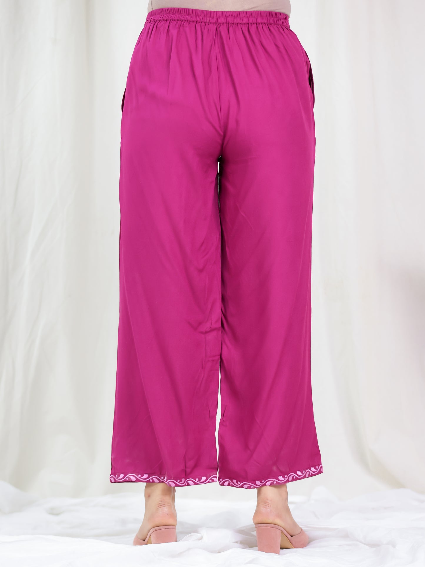 Viscose Solid Maroon Palazzo