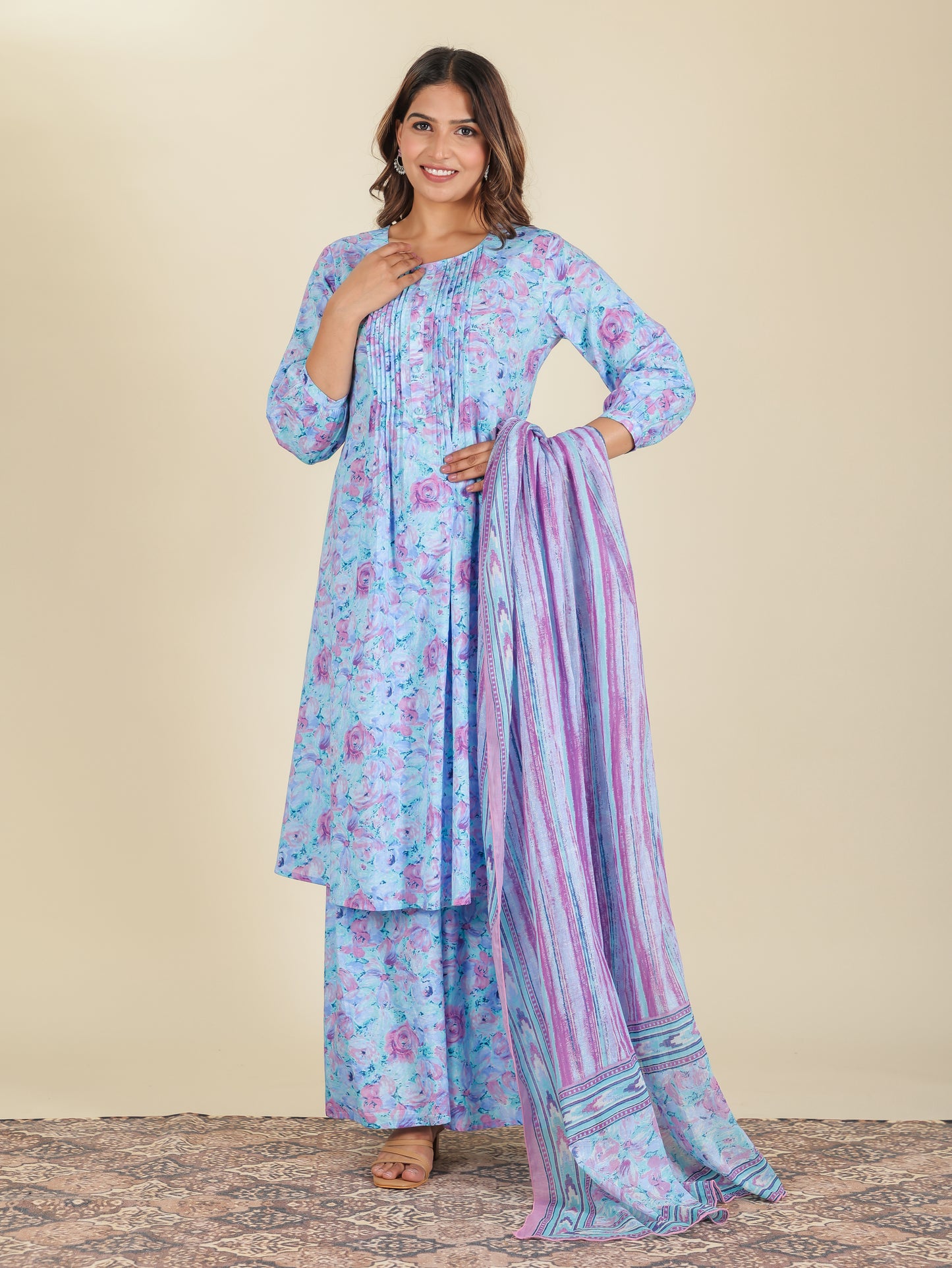 Soft Cotton Floral Kurta