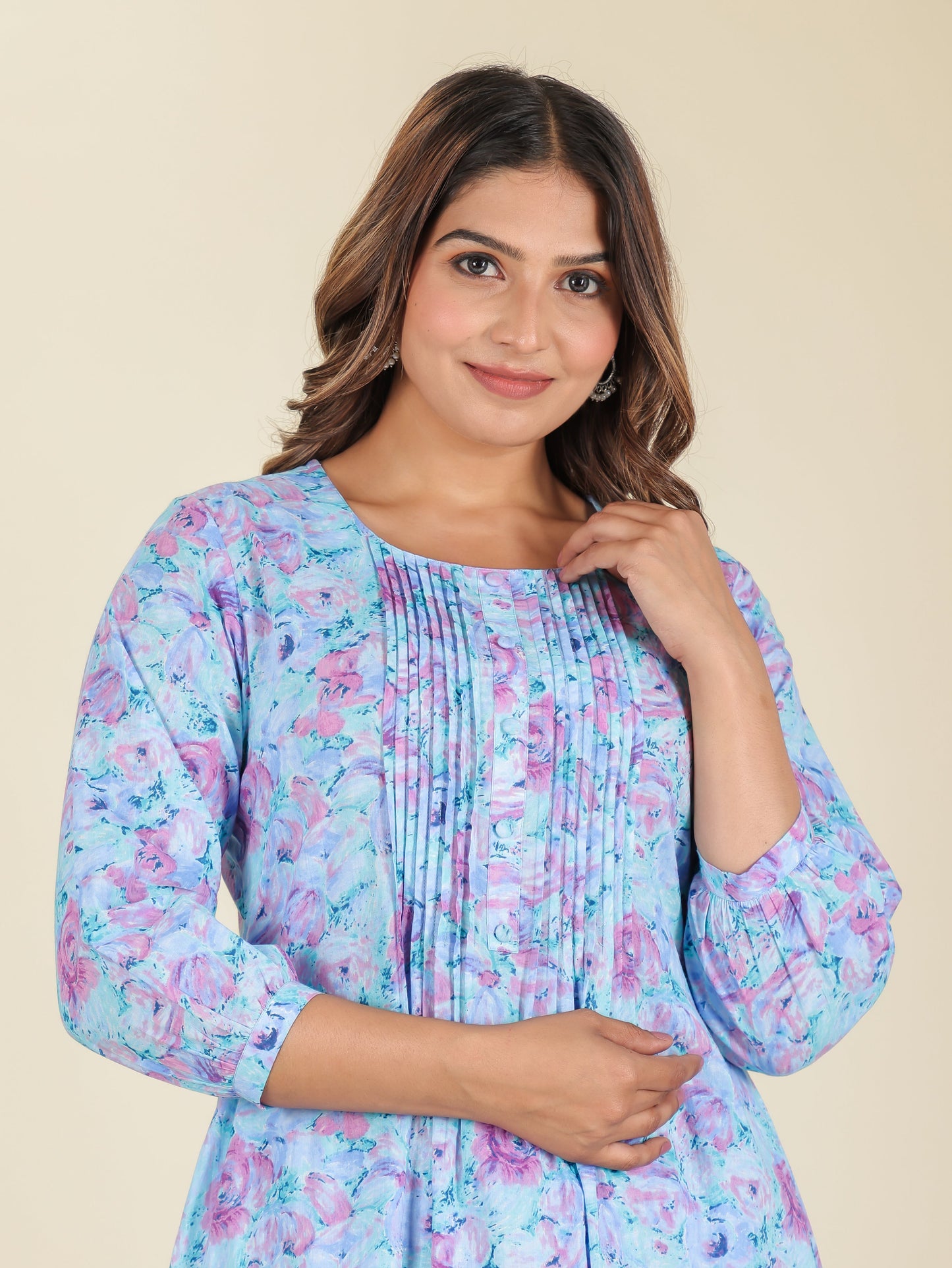 Soft Cotton Floral Kurta