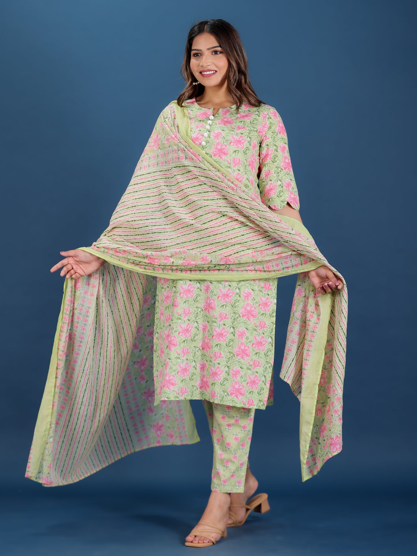 Soft Cotton Floral Kurta