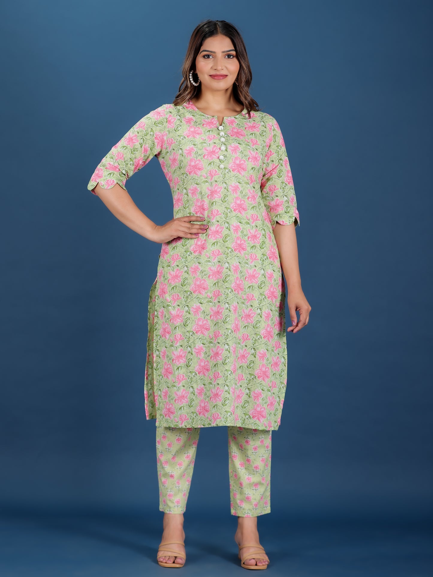 Soft Cotton Floral Kurta