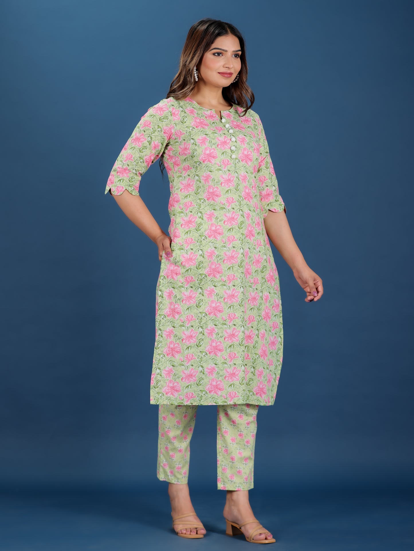 Soft Cotton Floral Kurta