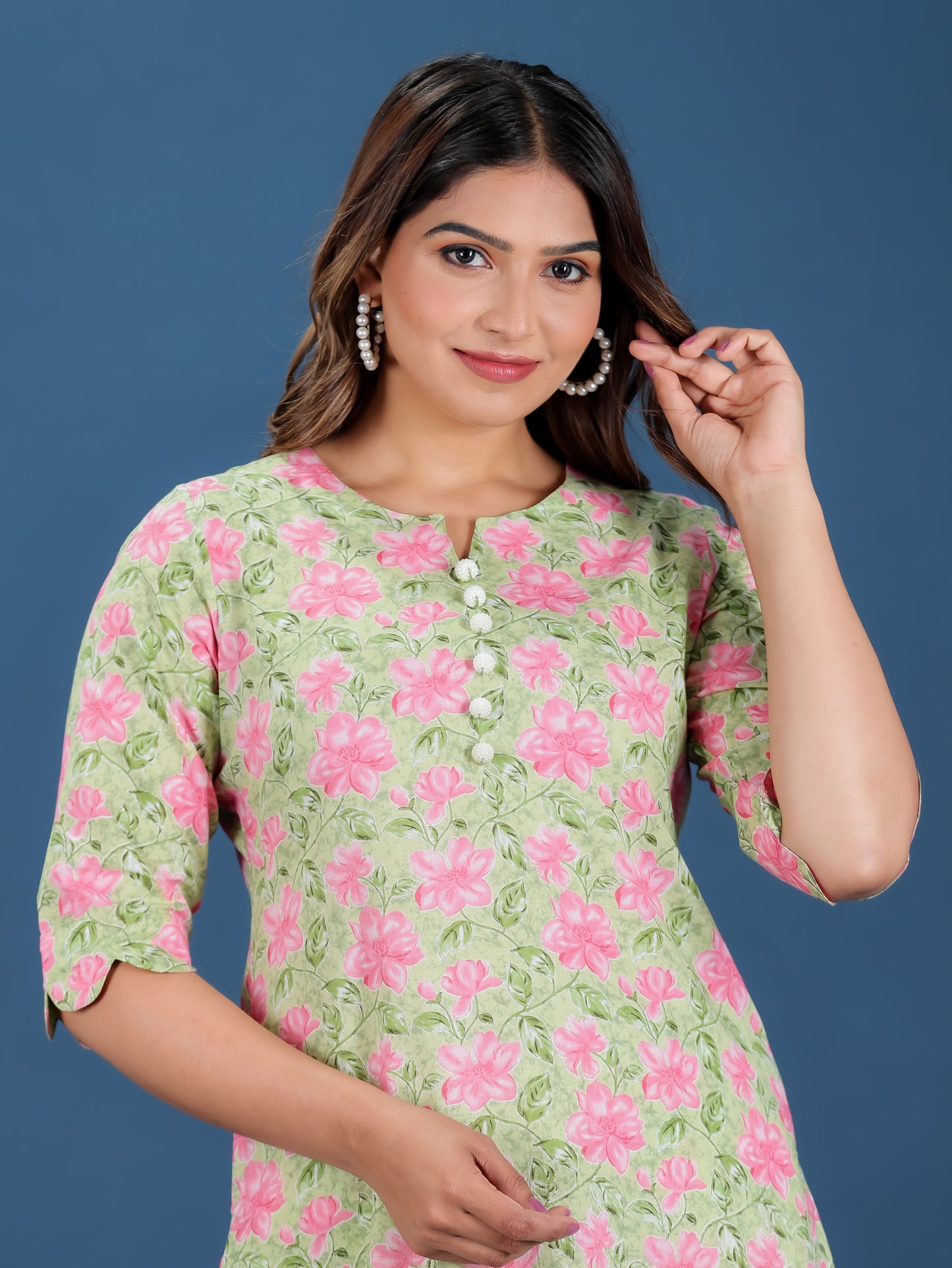 Soft Cotton Floral Kurta