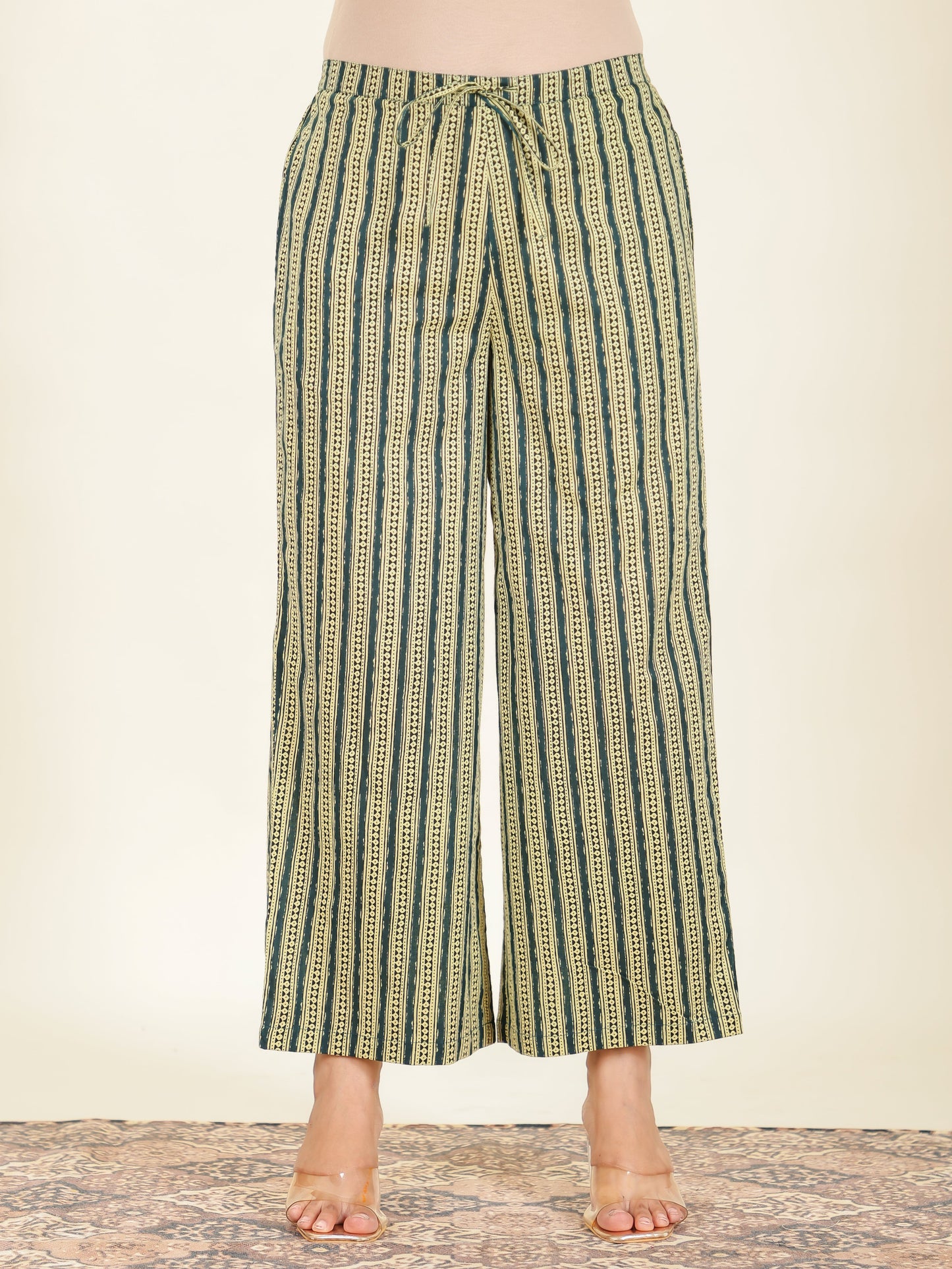 Soft Cotton Striped Palazzo