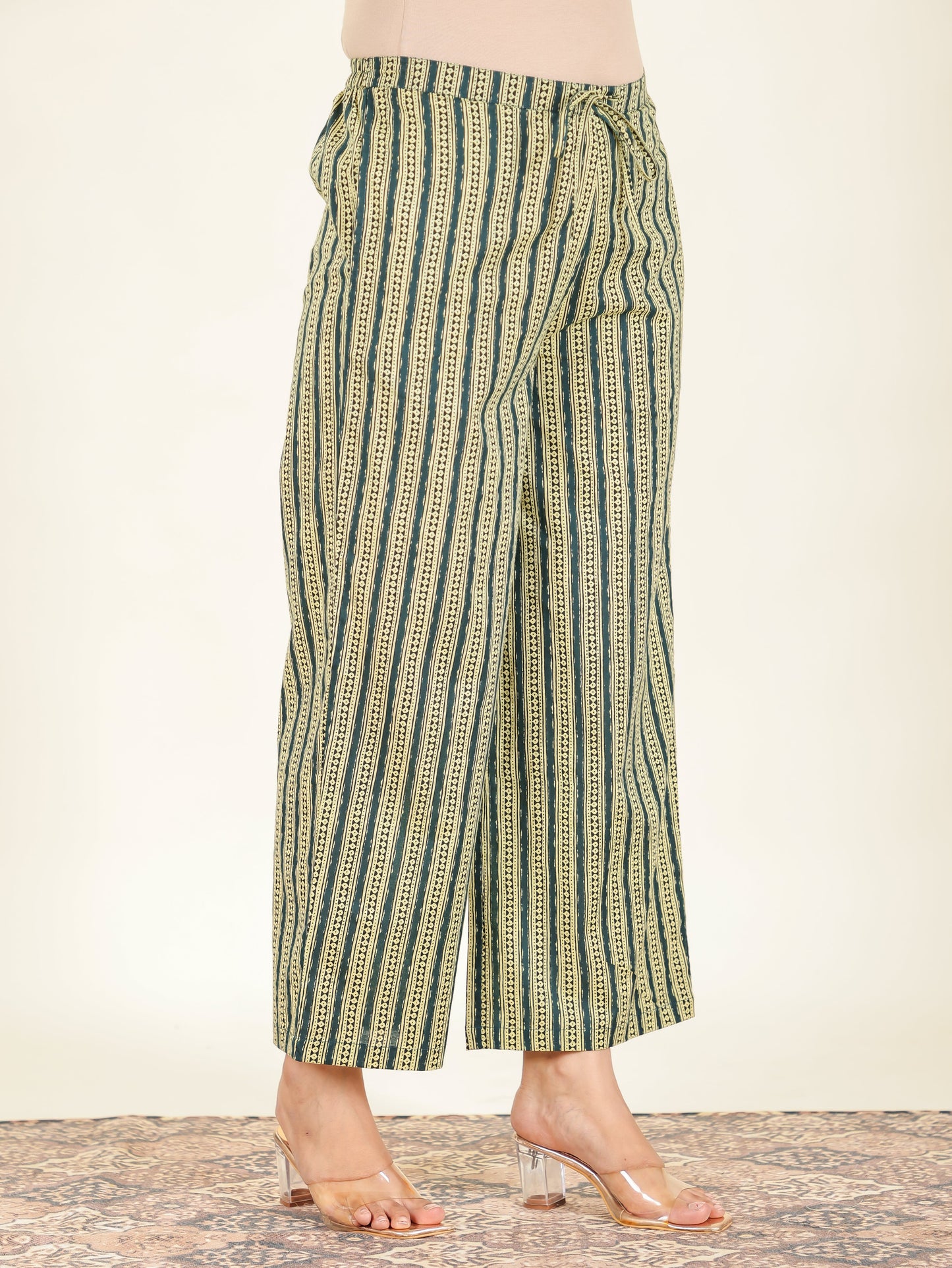 Soft Cotton Striped Palazzo