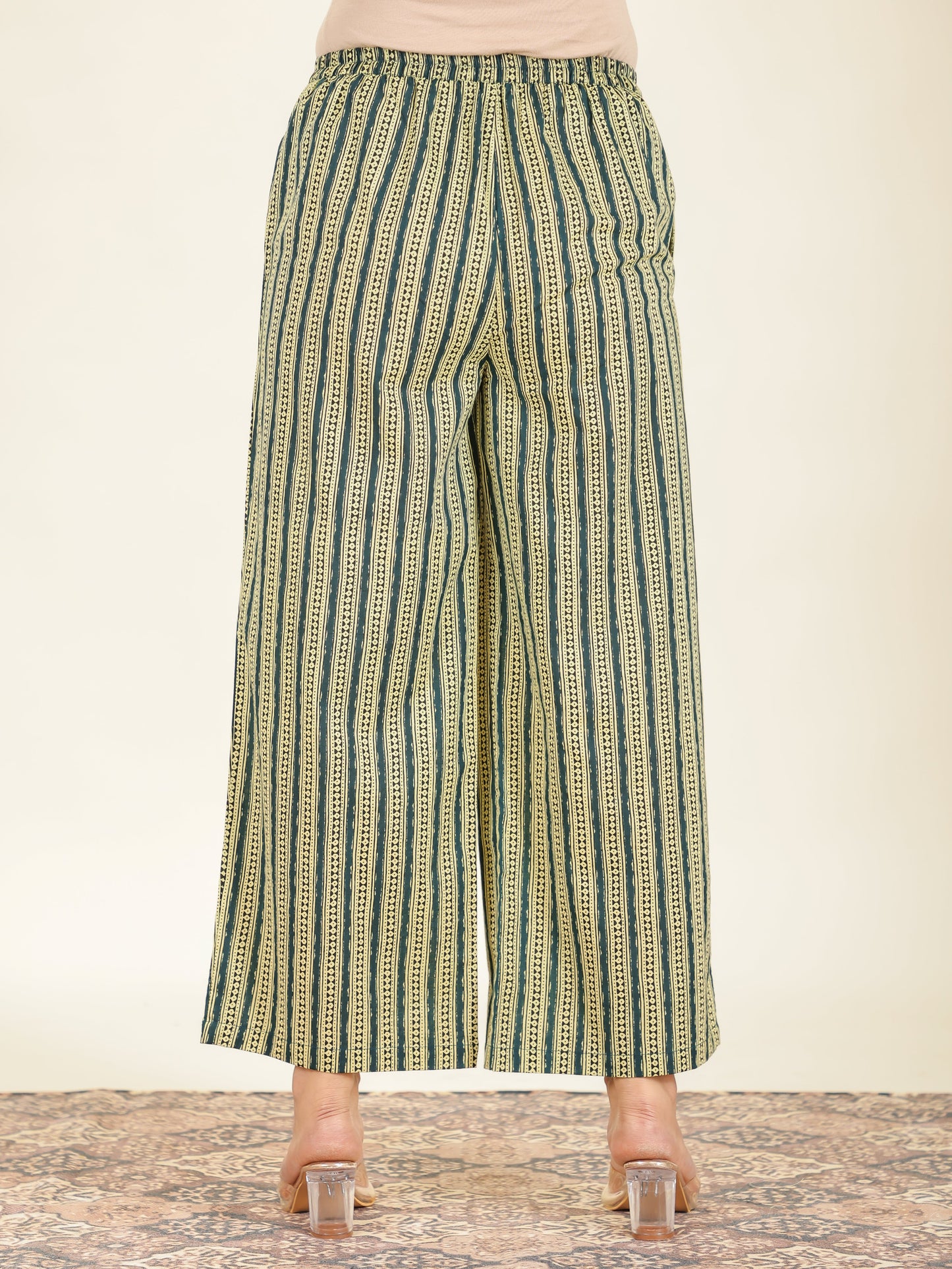 Soft Cotton Striped Palazzo