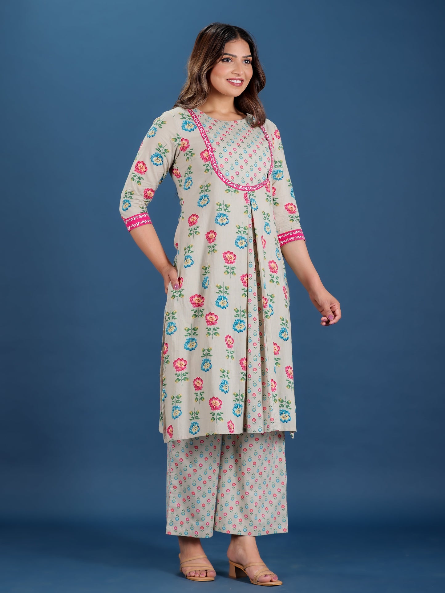 Soft Cotton Floral Kurta