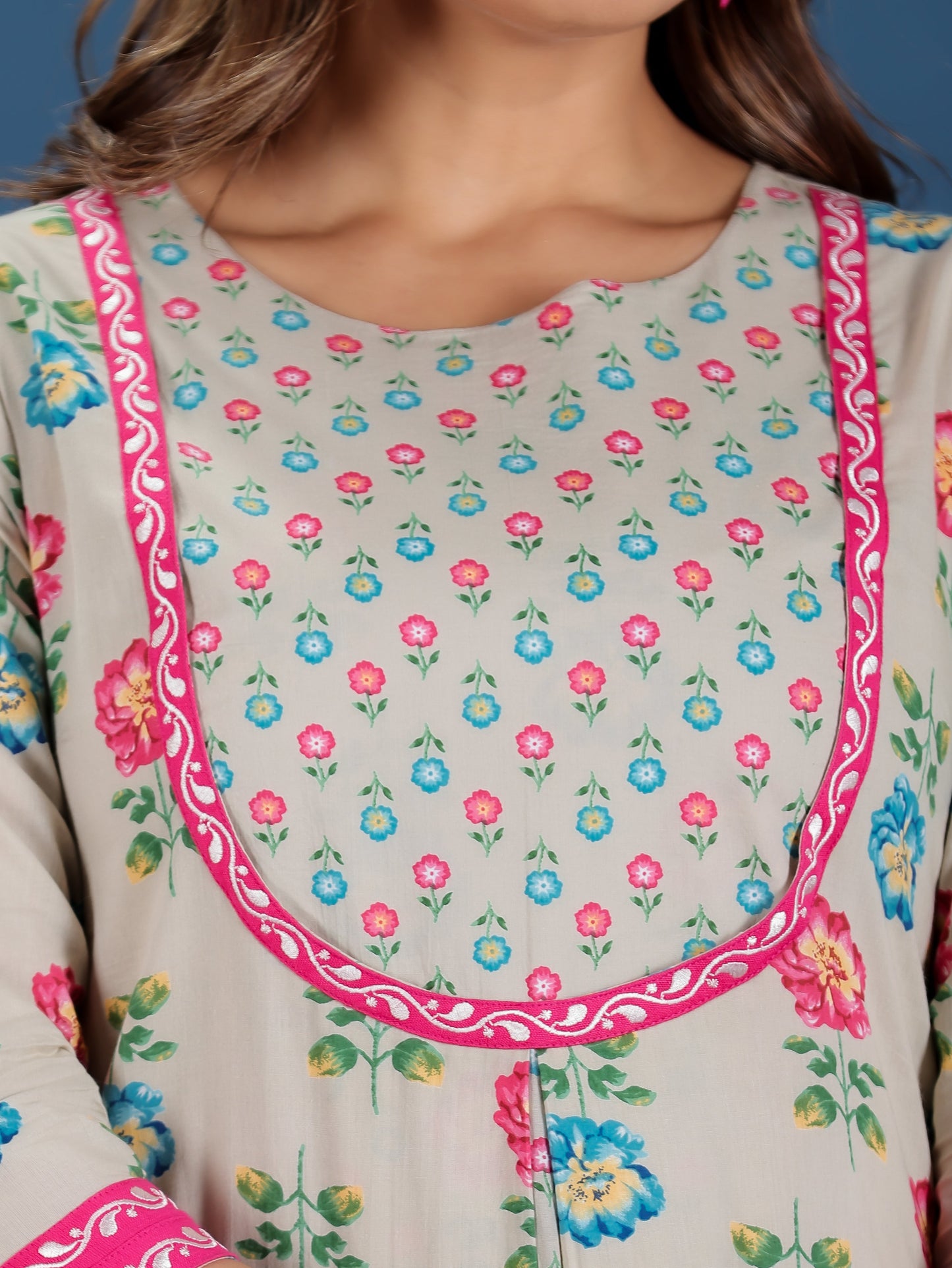 Soft Cotton Floral Kurta