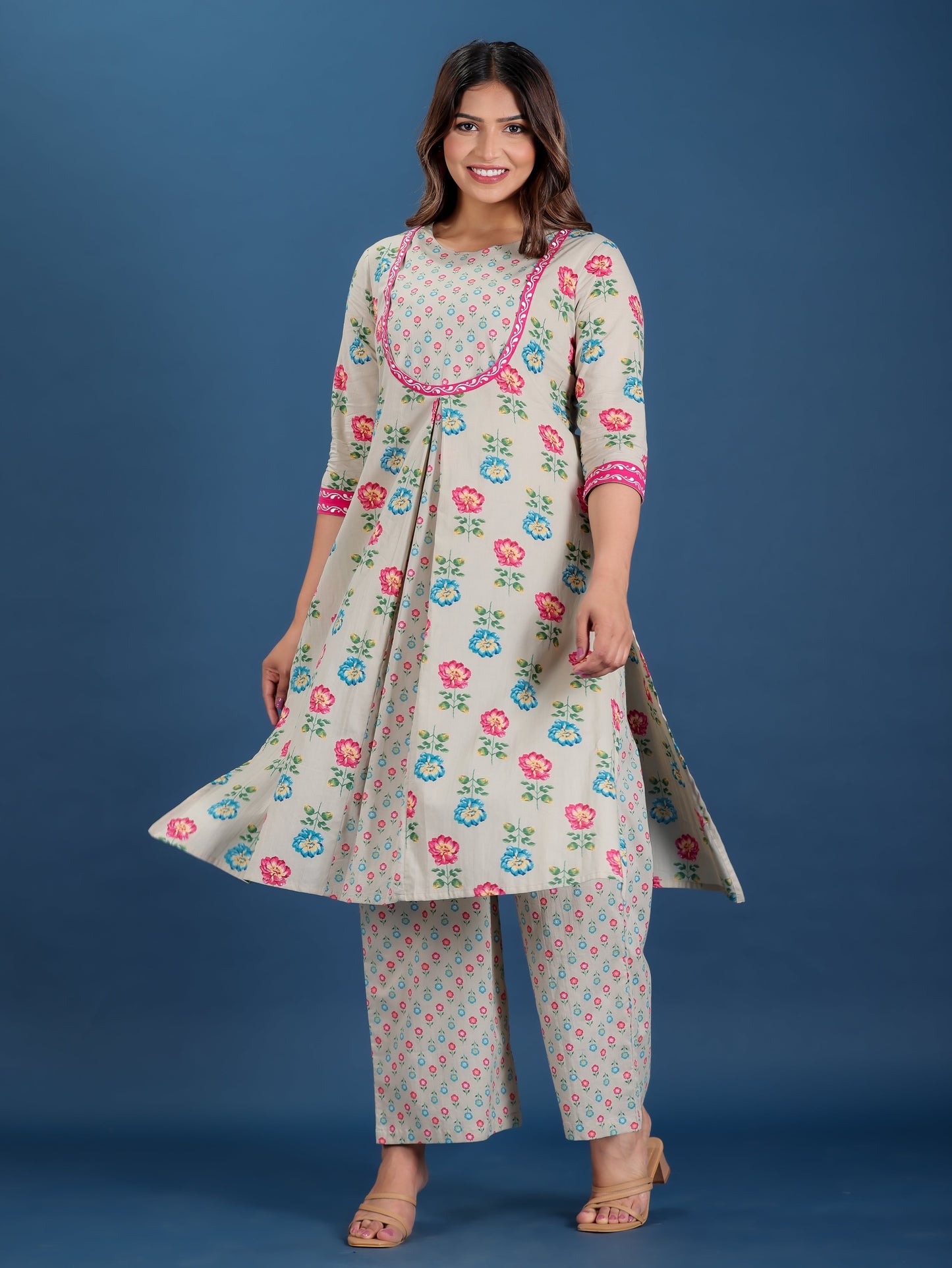 Soft Cotton Floral Kurta