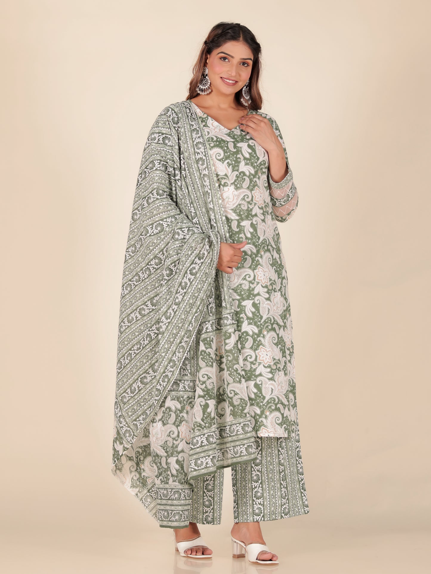 Voile Cotton Floral Dupatta