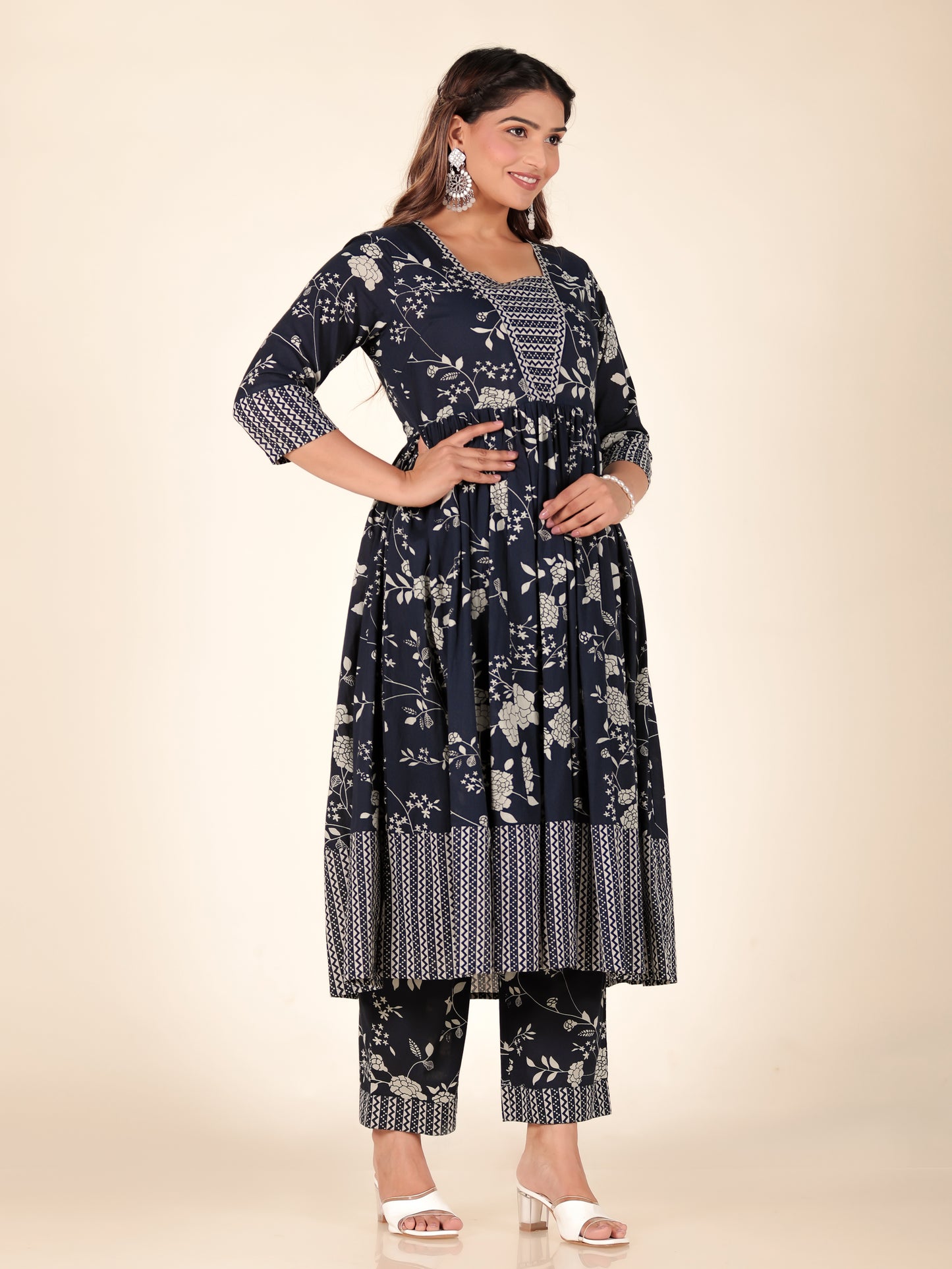 Soft Cotton Floral Kurta