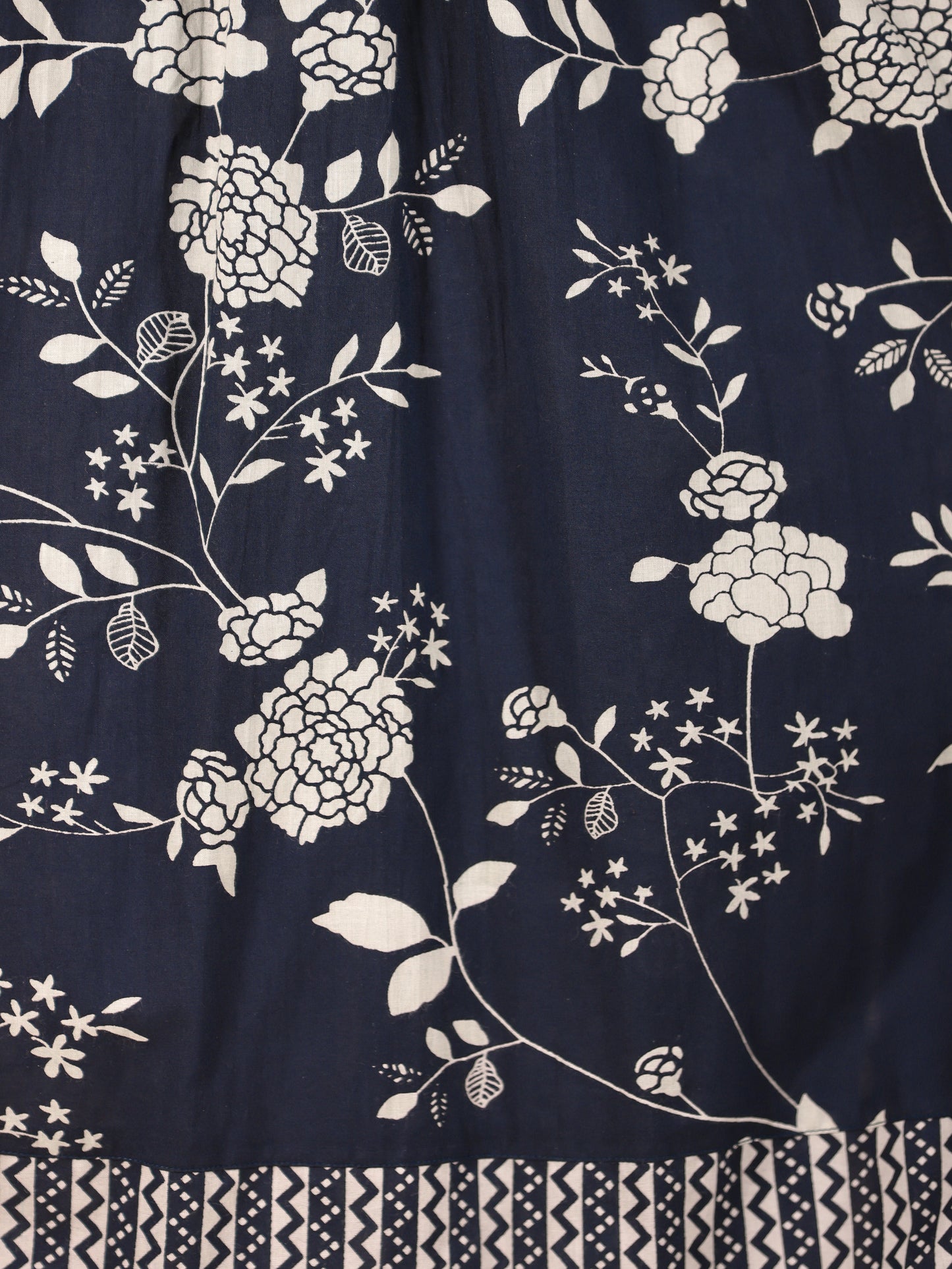 Soft Cotton Floral Anarkali Blue Kurta