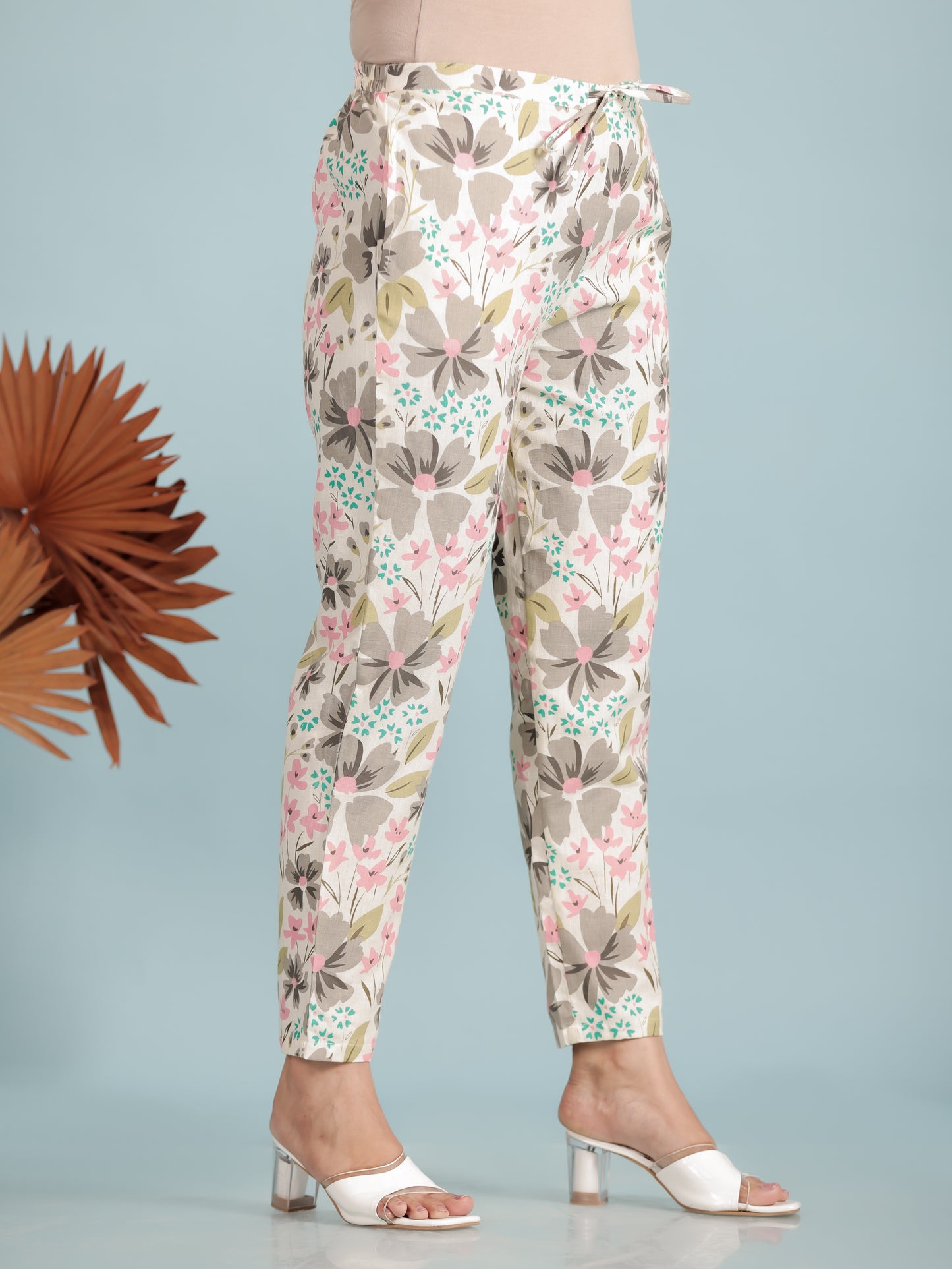 Linen Cotton Floral Pant