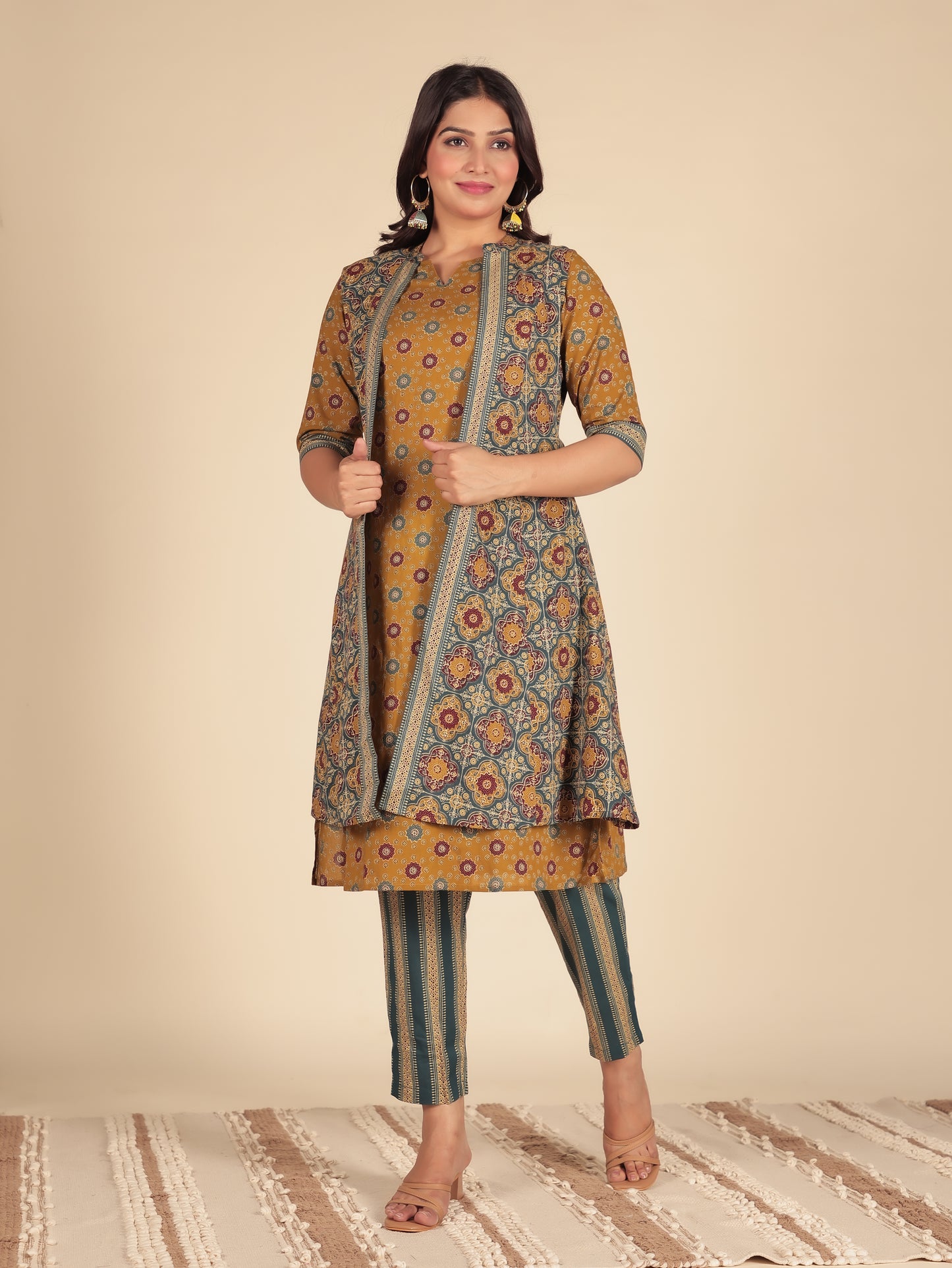 Soft Cotton Geometric Kurta