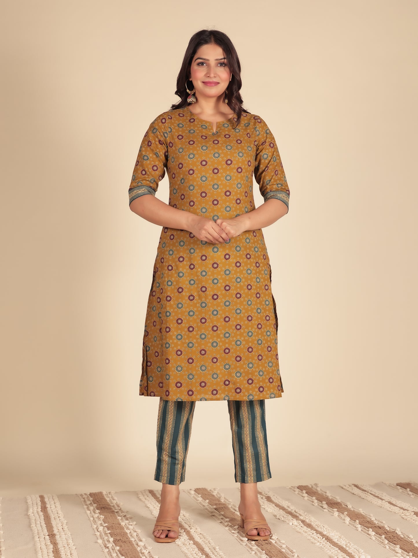 Soft Cotton Geometric Kurta