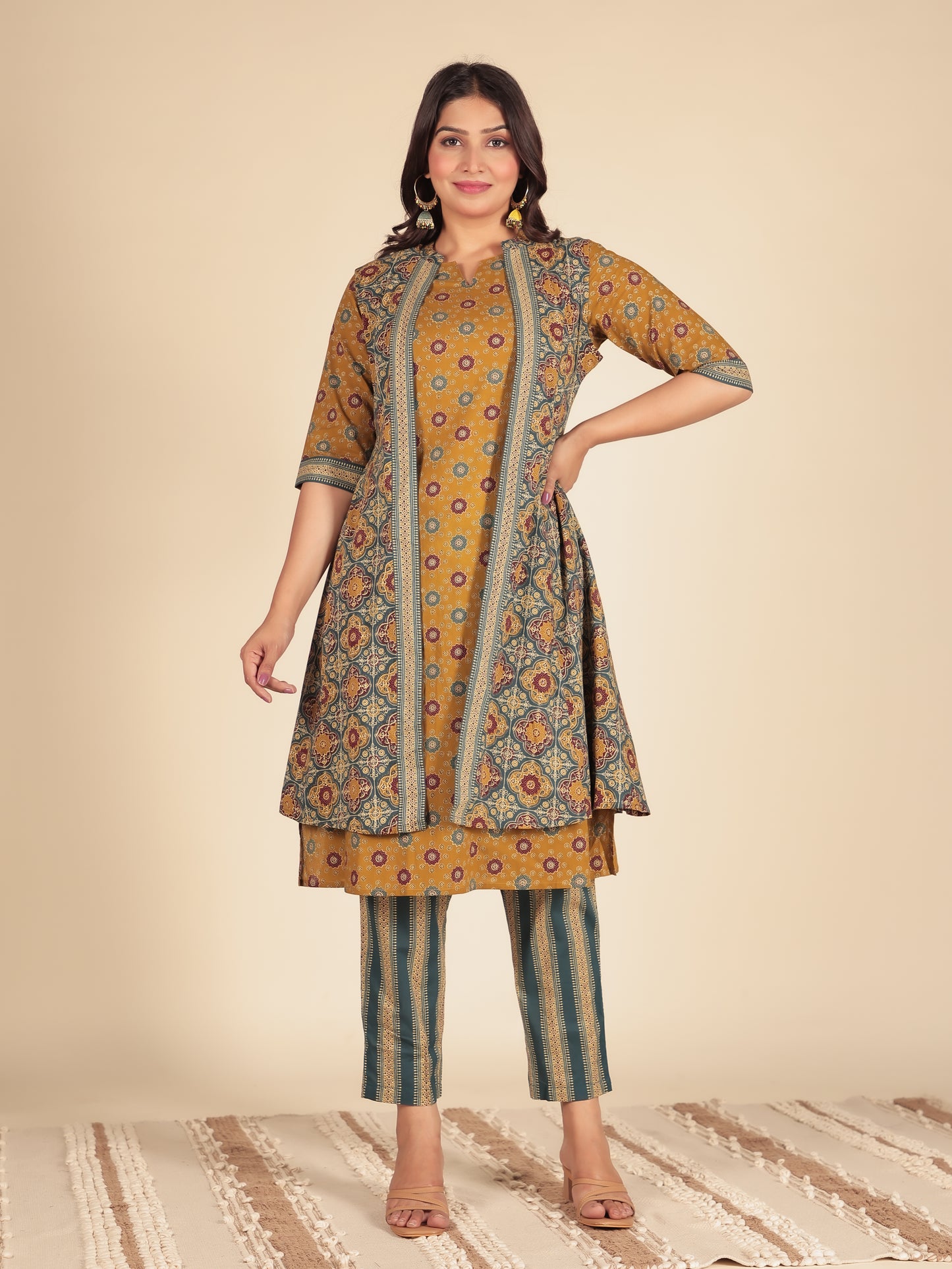 Soft Cotton Geometric Kurta