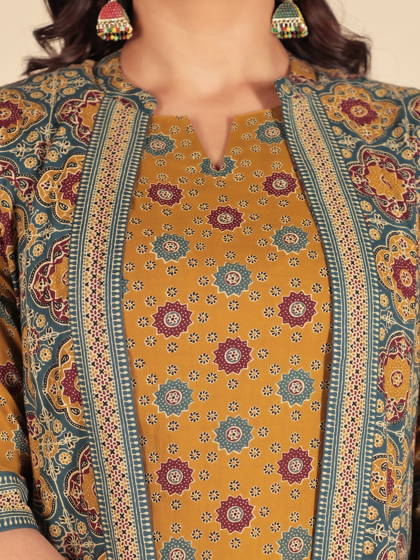 Soft Cotton Geometric Kurta