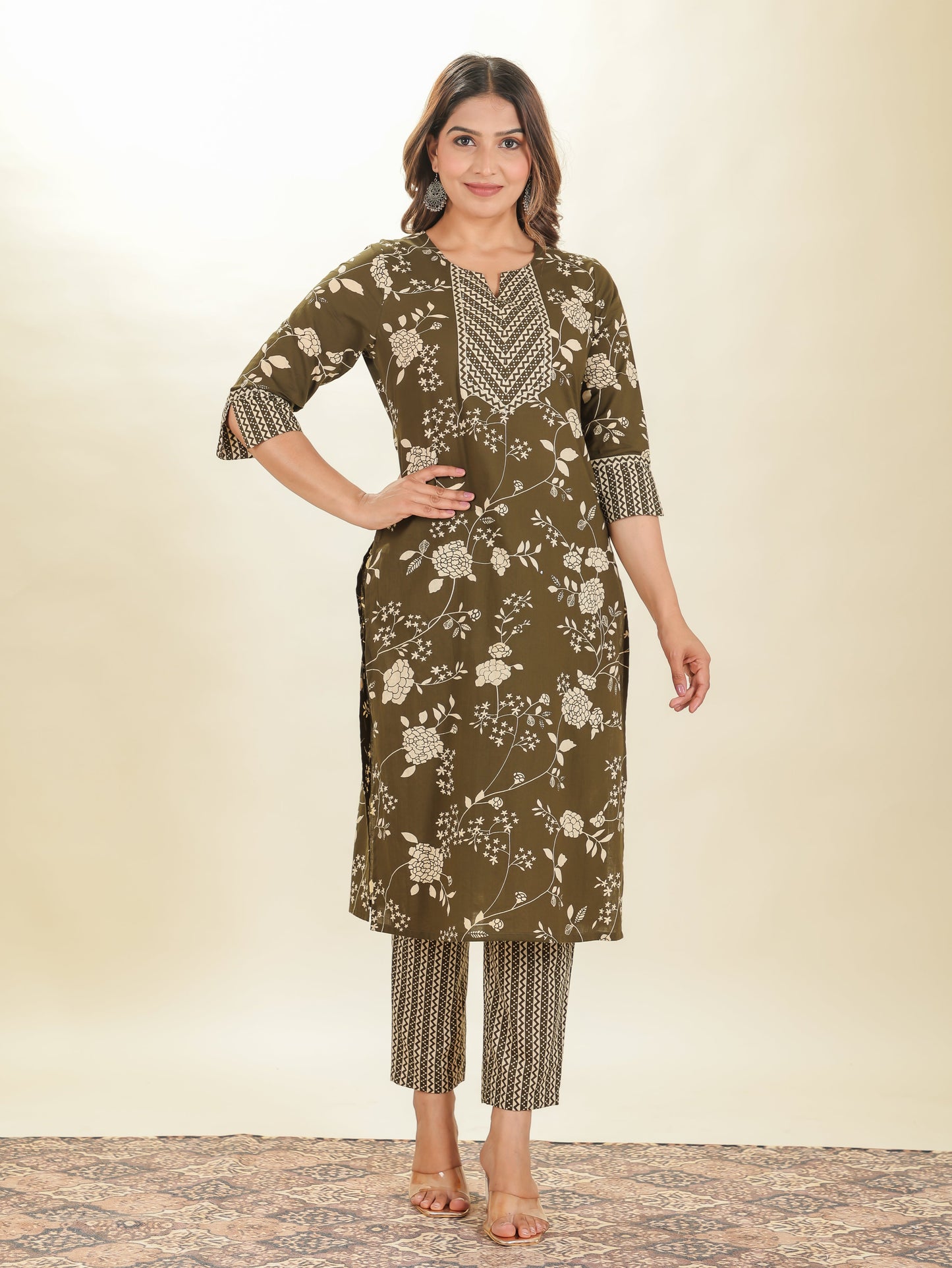 Soft Cotton Floral Kurta